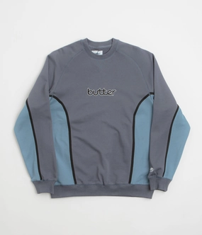 Butter Goods Aspect Crewneck Sweatshirt - Slate / Denim Casual Vibe User Experience