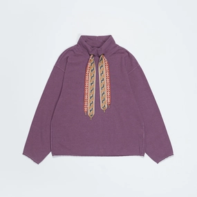 Fleece Knit COCK Neck SWT - Purple Core Sporty Relaxed Vibes
