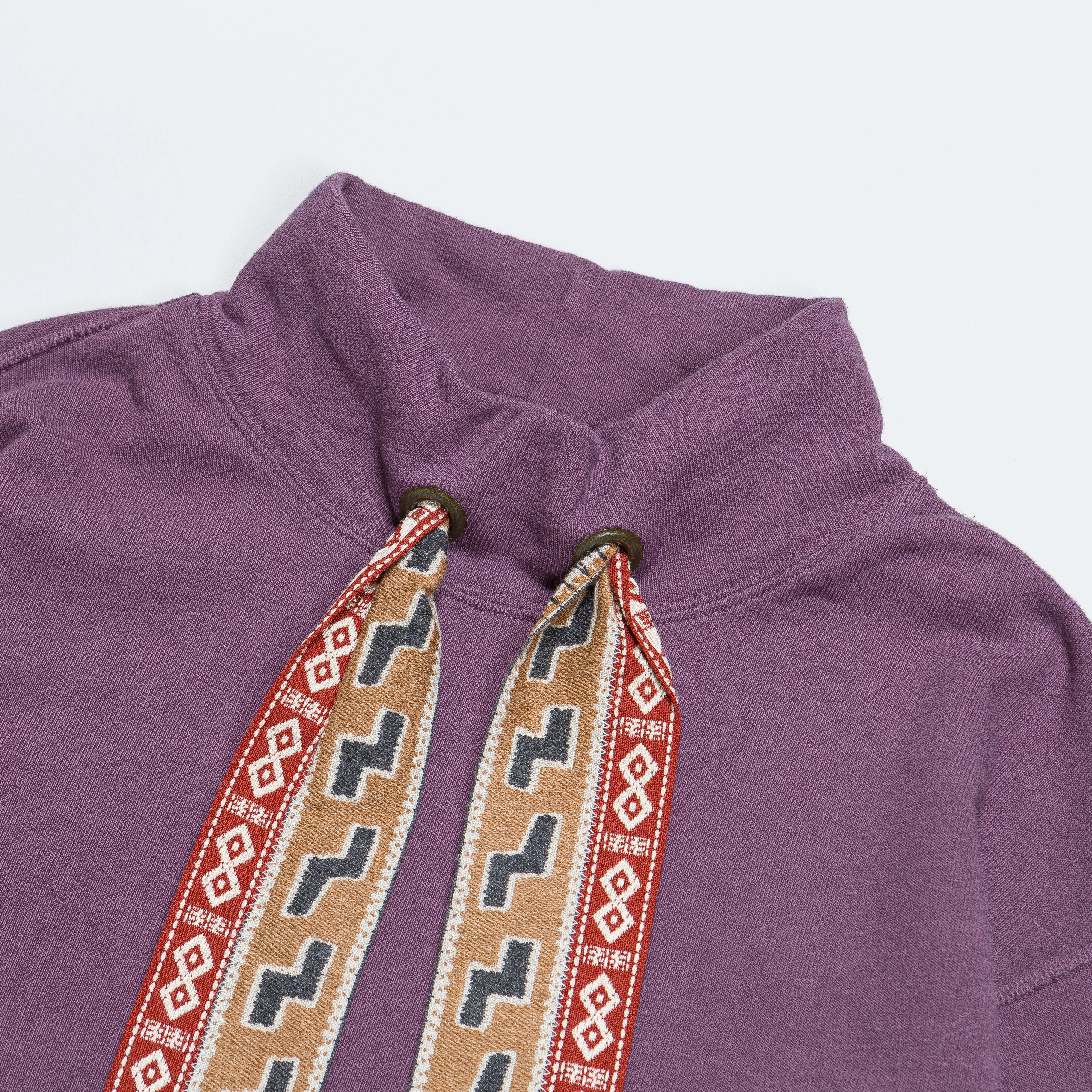 Fleece Knit COCK Neck SWT - Purple Eco-friendly Daily Relaxed