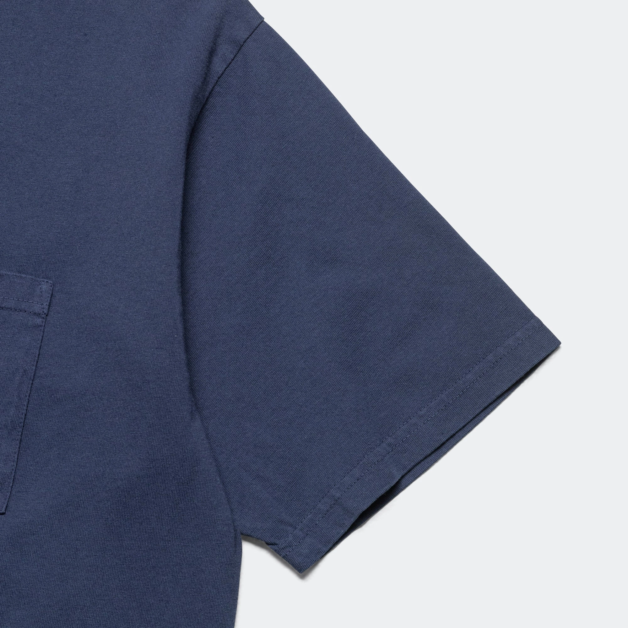 Healthknit SS Pocket Tee - Pigment Blue Garment Washed Texture Sleek Layer