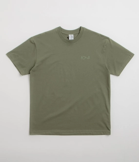Fur combination Comfort Fit Polar Contrast Stroke Logo T-Shirt - Moss Green