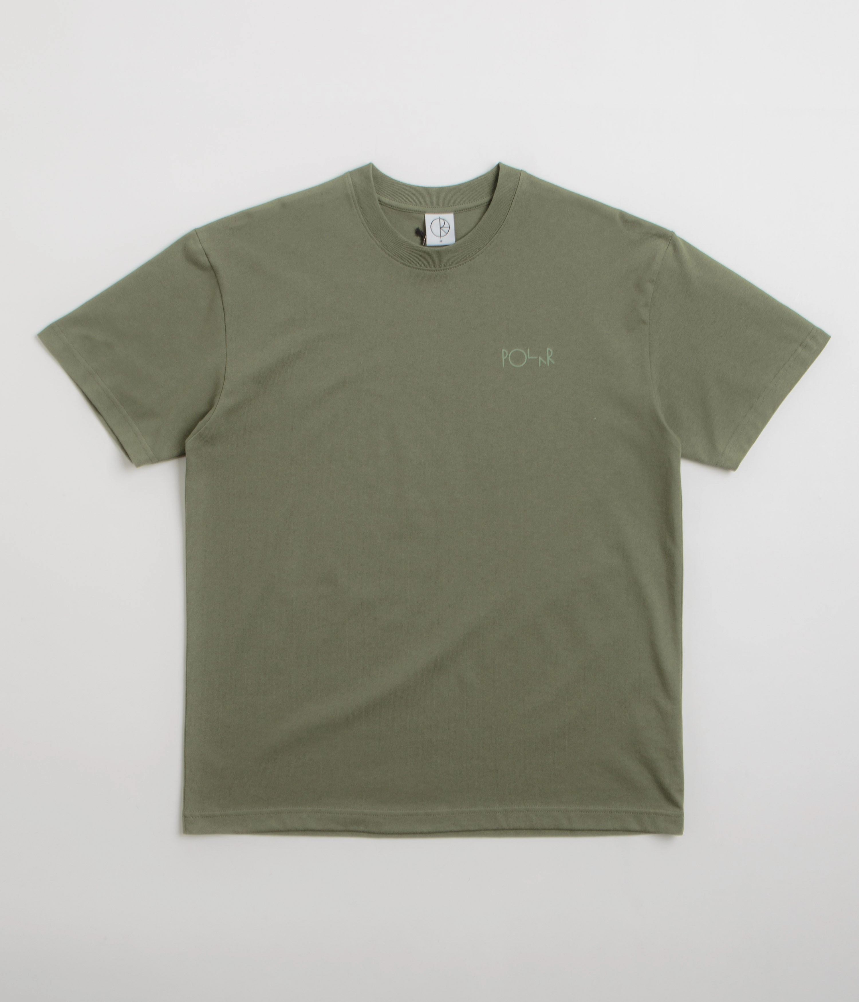 Fur combination Comfort Fit Polar Contrast Stroke Logo T-Shirt - Moss Green