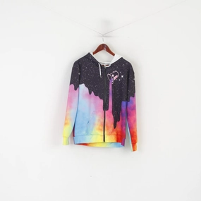 Outdoor Relaxed Comfy Hoodie Vintage Men S Sweatshirt Black Pink Printed Paint Shiny Hooded Full Zipper Top
