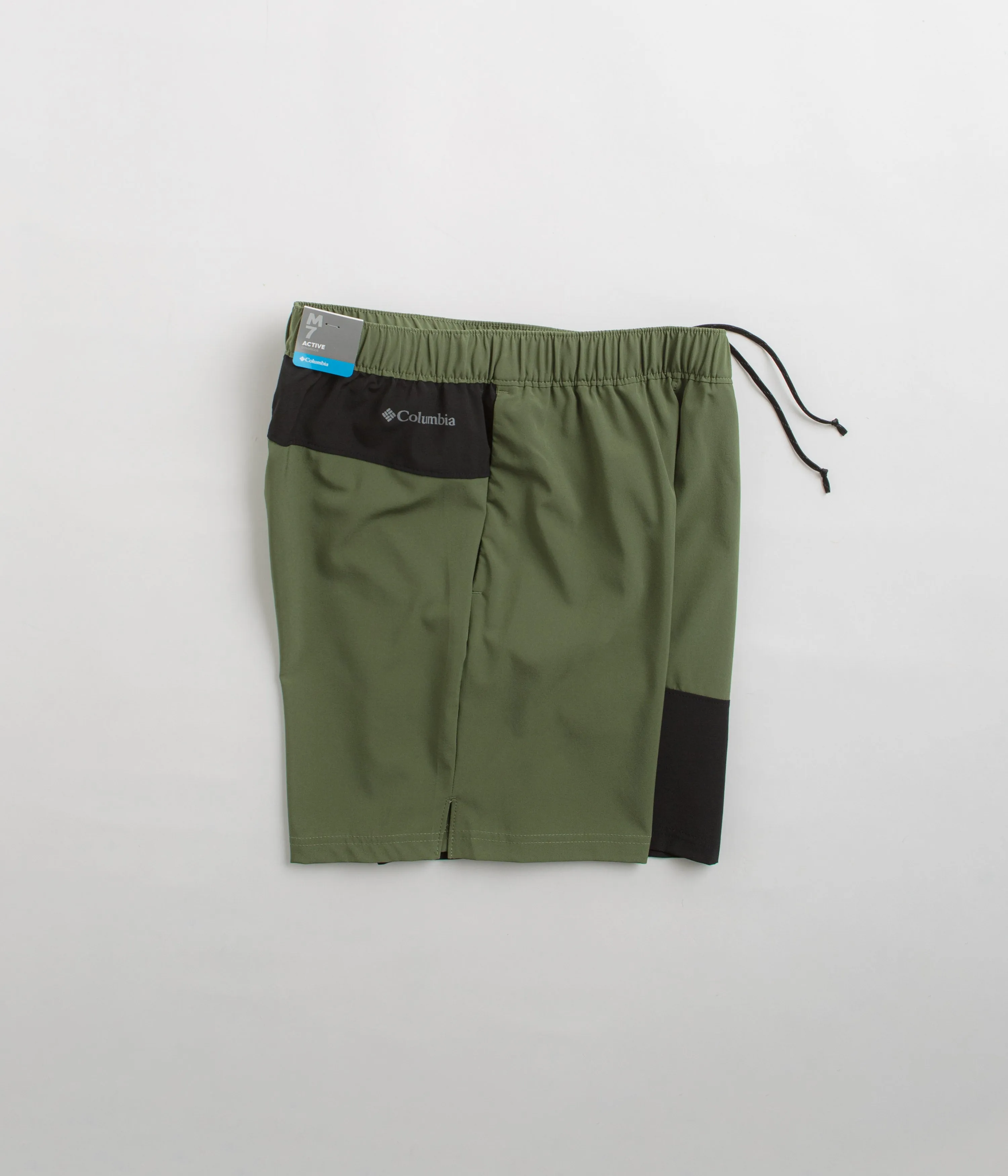 Columbia Hike Color Block Shorts - Canteen / Black Stretch Woven Fabric Anti-bacterial