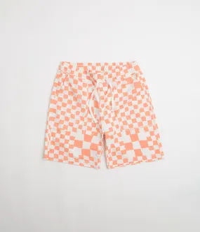 No Slip Waistband Service Works Printed Chef Shorts - Salmon Checker