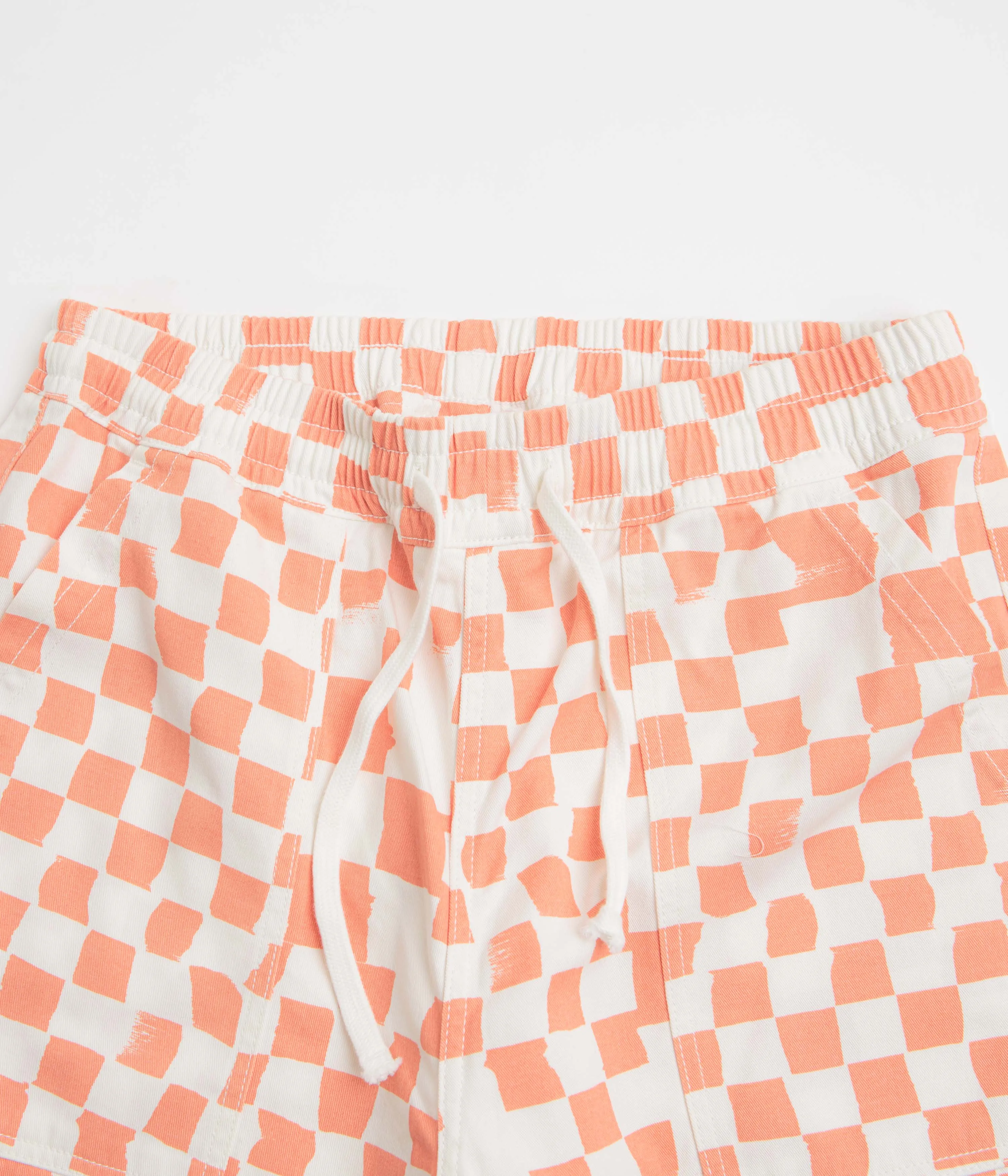 Service Works Printed Chef Shorts - Salmon Checker Compact Storage Pocket