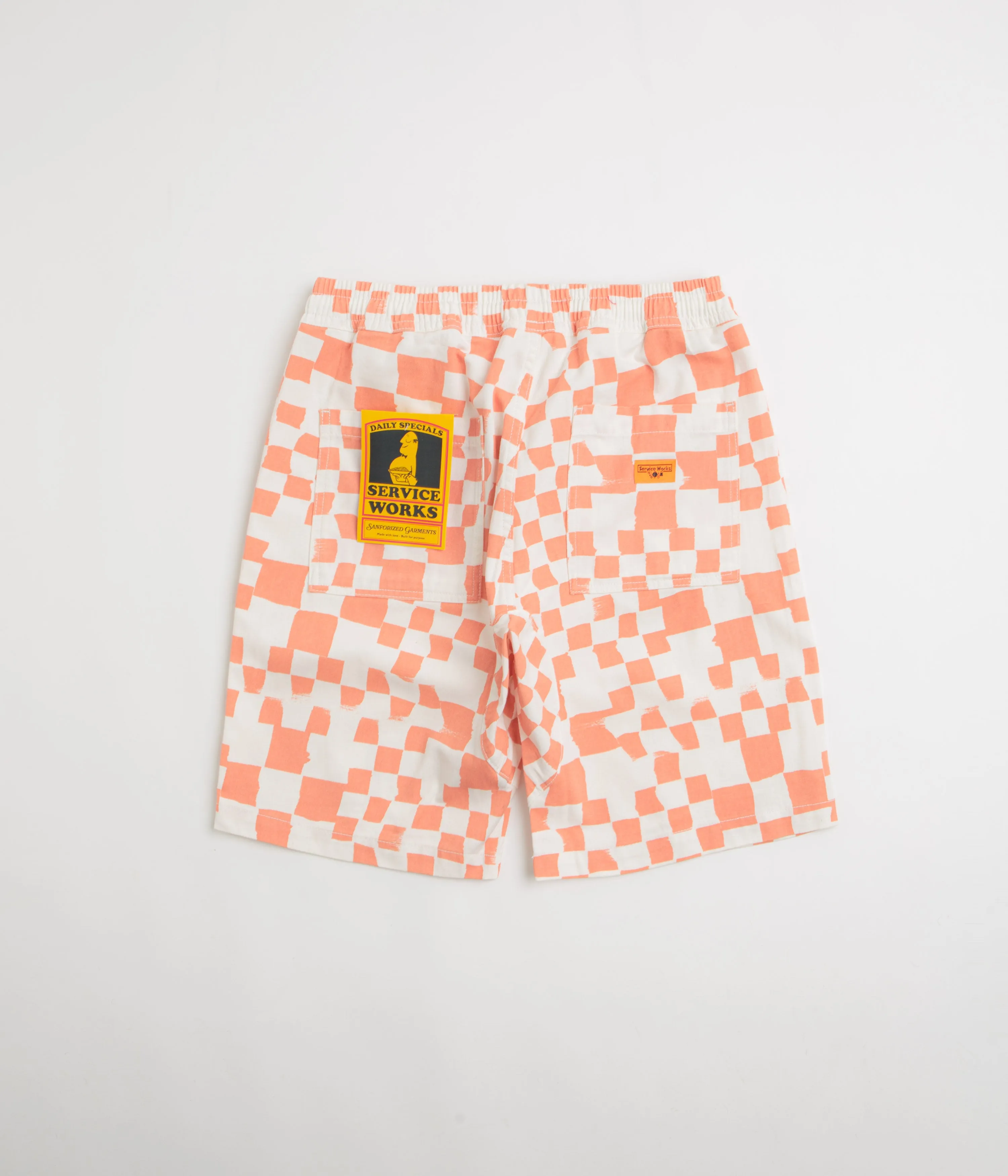 Service Works Printed Chef Shorts - Salmon Checker anti - static Athletic Look