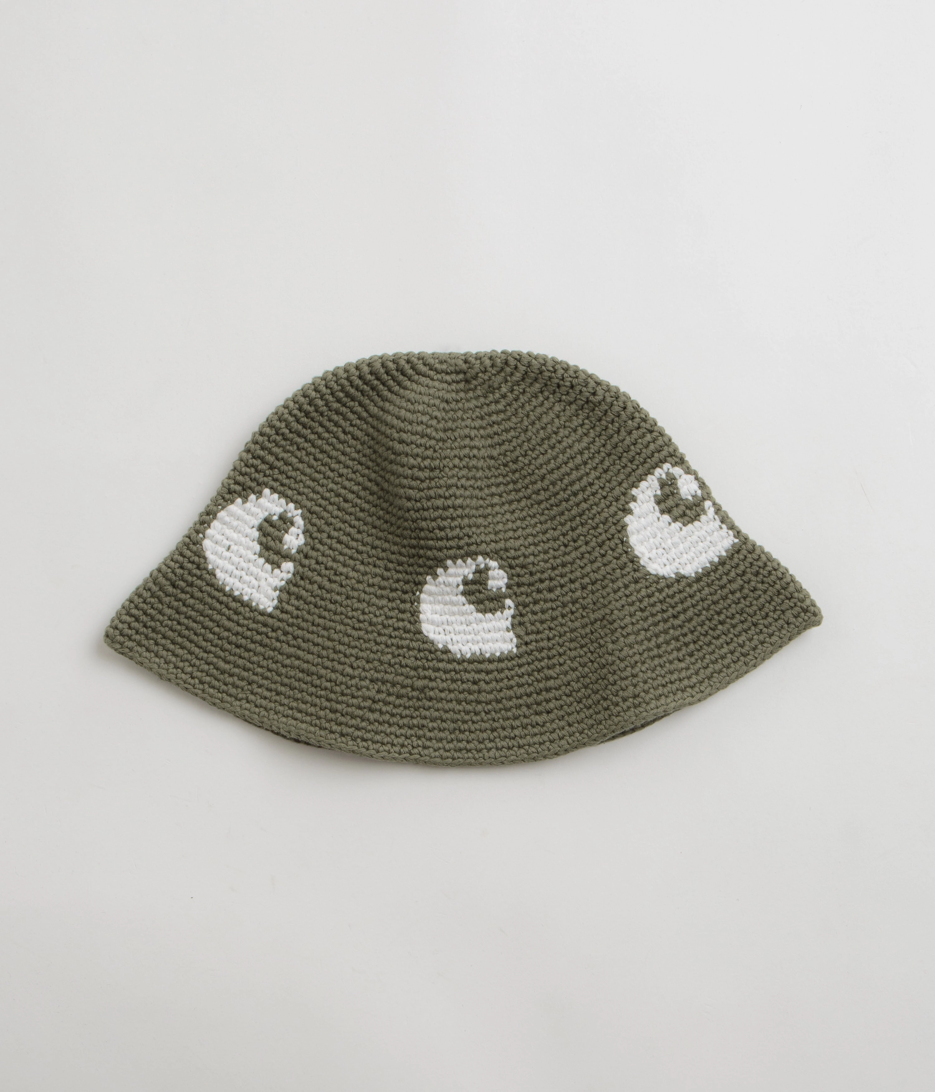 Friction Resistant Edging FastDrying Textured Weave Carhartt Cane Bucket Hat - Dollar Green / White