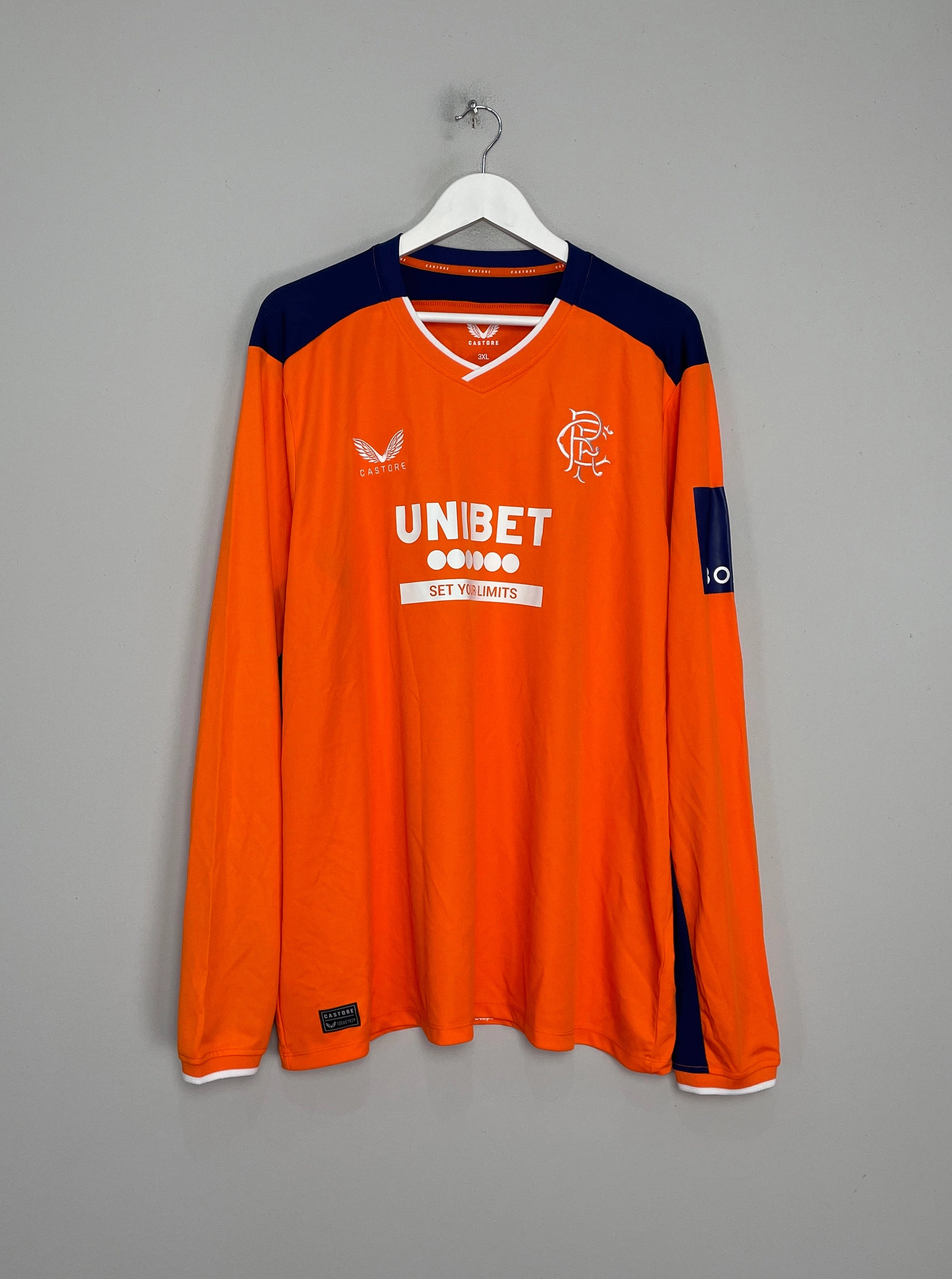 2022/23 RANGERS L/S THIRD SHIRT (XXXL) CASTORE Reflective Detailing Zero Distraction Tagging