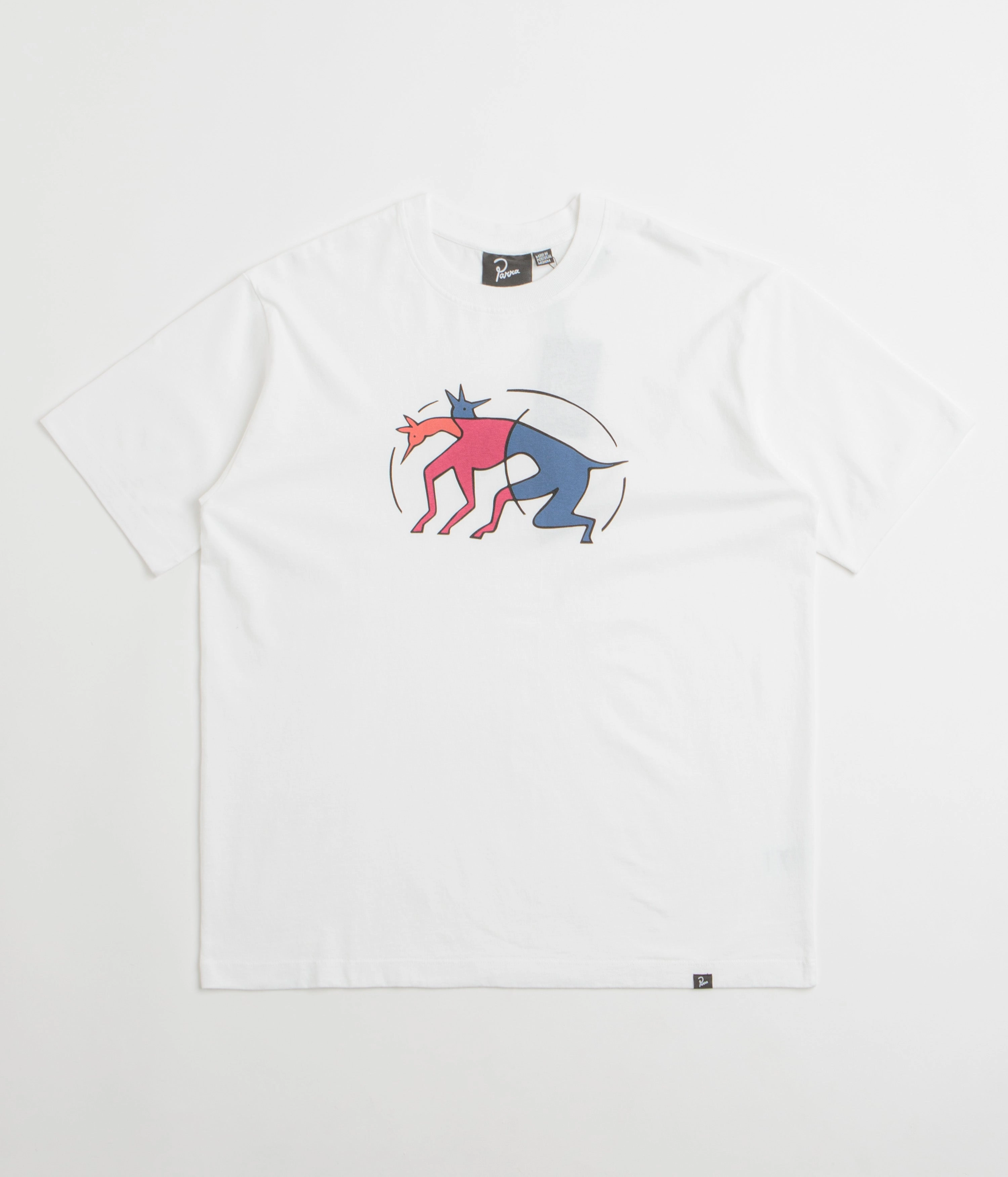 by Parra The Zoomies T-Shirt - White Classic and Comfy Breathable Essentials