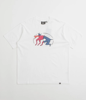 by Parra The Zoomies T-Shirt - White Classic and Comfy Breathable Essentials