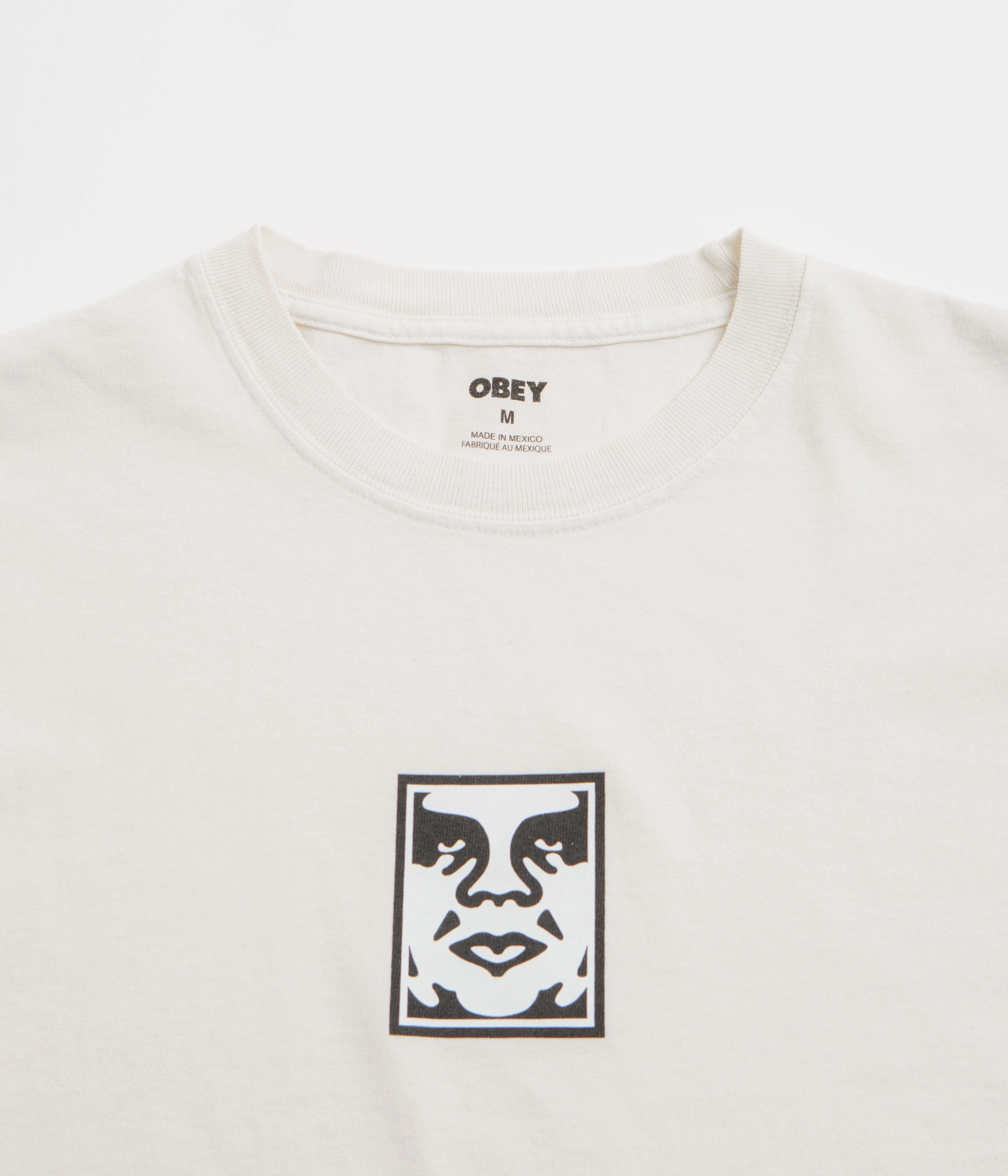 polo neck Comfortable All Day Wear Obey Icon Face T-Shirt - Pigment Chalk