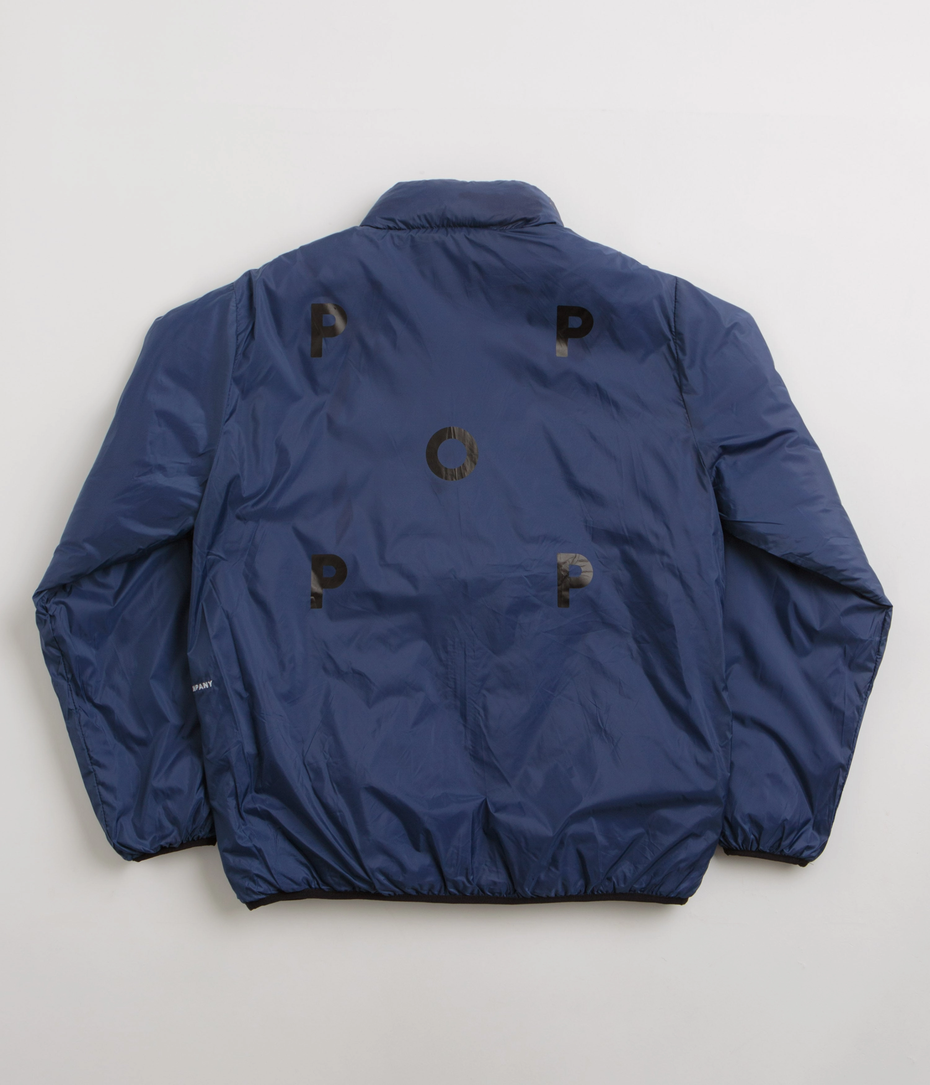 Flex Stretch Material Adjustable Cuffs Pop Trading Company Quilted Reversible Jacket - Black