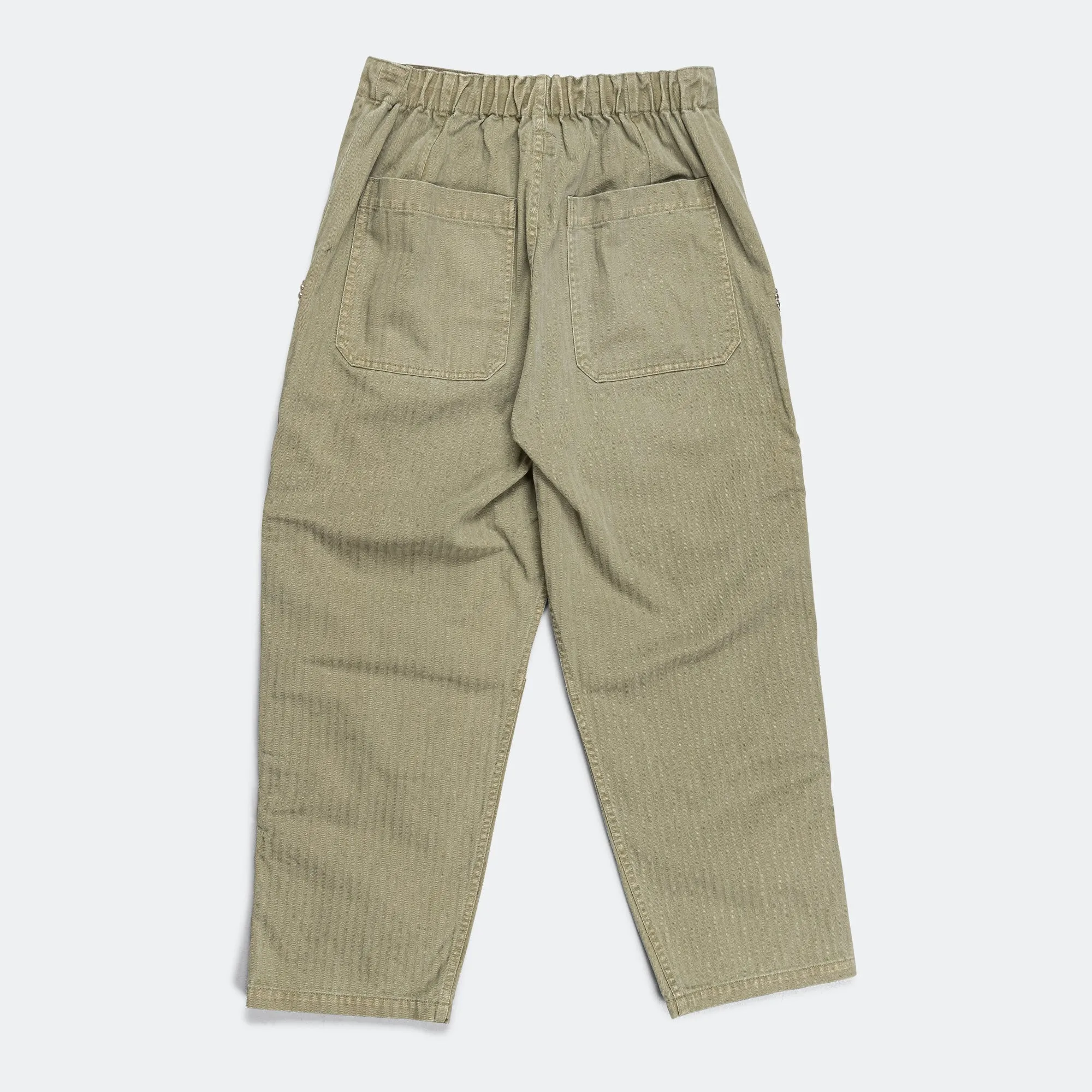 Teen Outfit Night Out Party Look Non Toxic Textile Certified Sulfur Herringbone EASY BAKER Pants (STUDS Remake) - Khaki