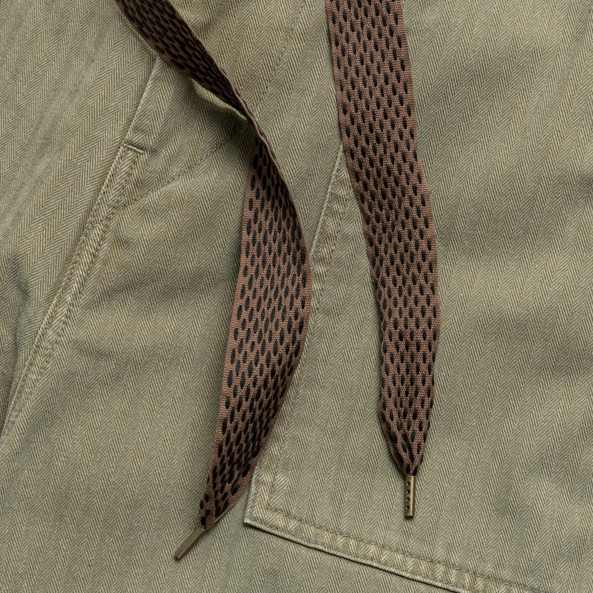 Flexible Style Gym Ready Evening Stroll Sulfur Herringbone EASY BAKER Pants (STUDS Remake) - Khaki