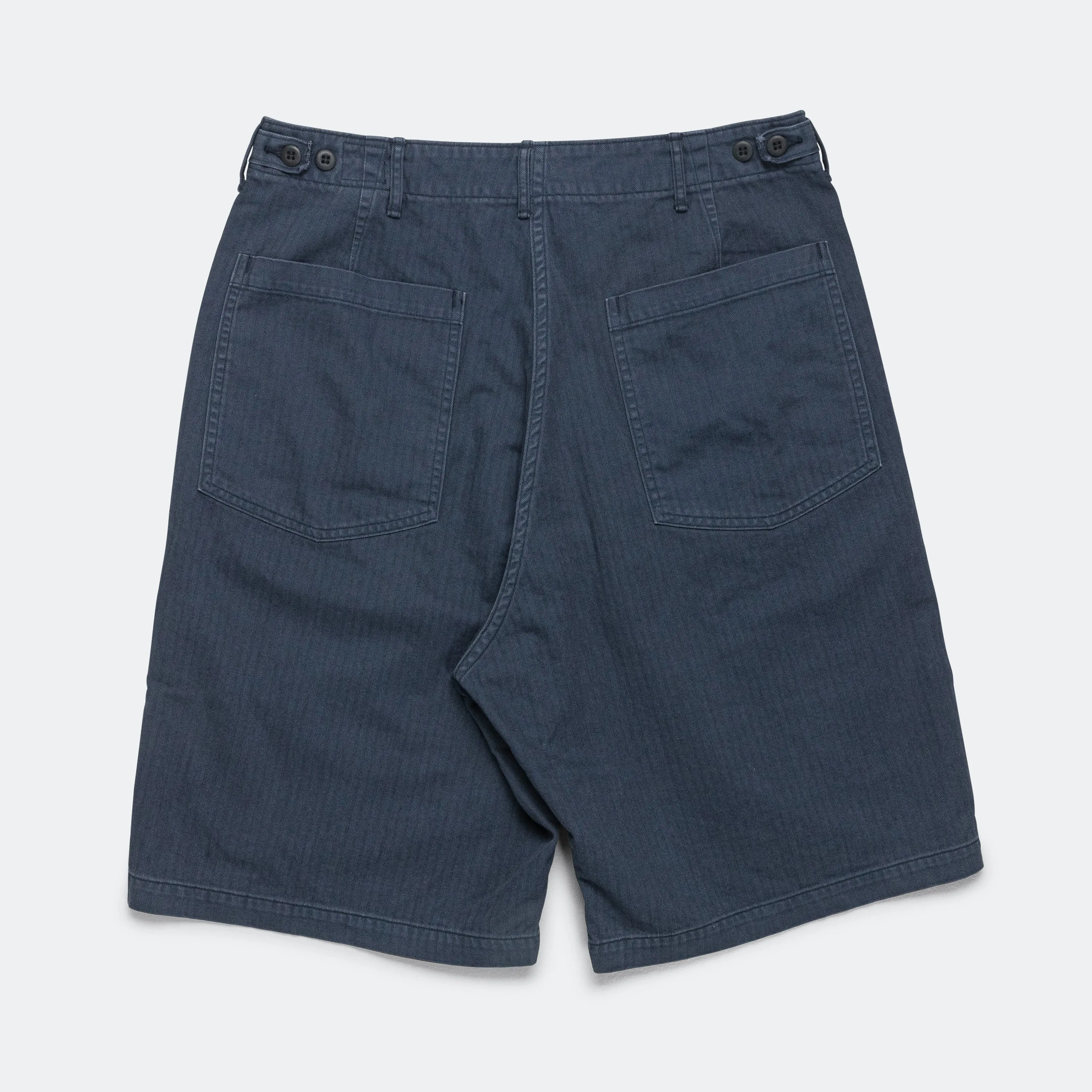 Roll Up Cuff Design Fast Absorption Textile Summer Fatigue Shorts - Navy