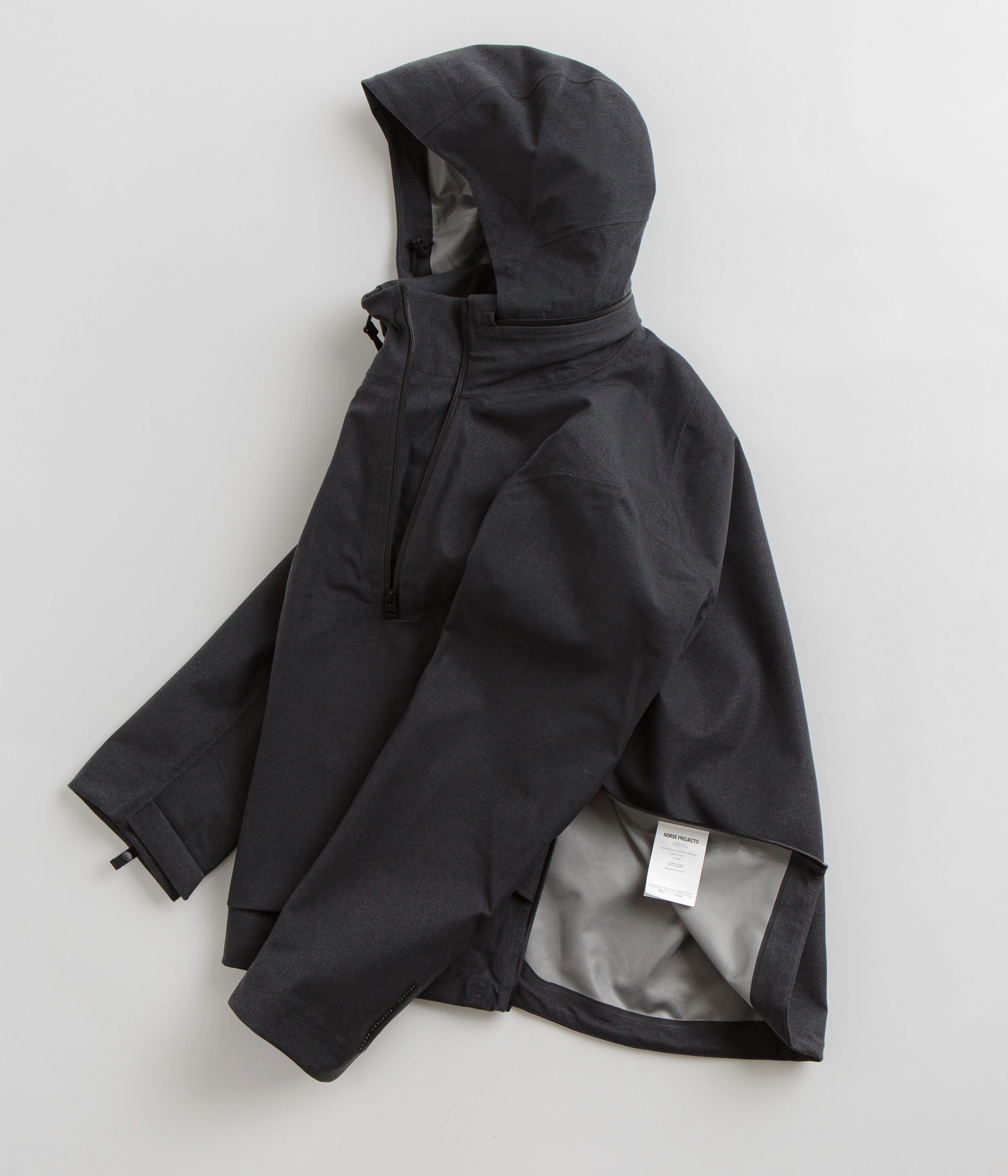 high - street buy Maintain Norse Projects Textured Twill Gore-Tex 3L Stand Collar Jacket - Charcoal Grey