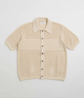 Holiday Style Tailored Style Universal Works Knit Short Sleeve Shirt - Ecru