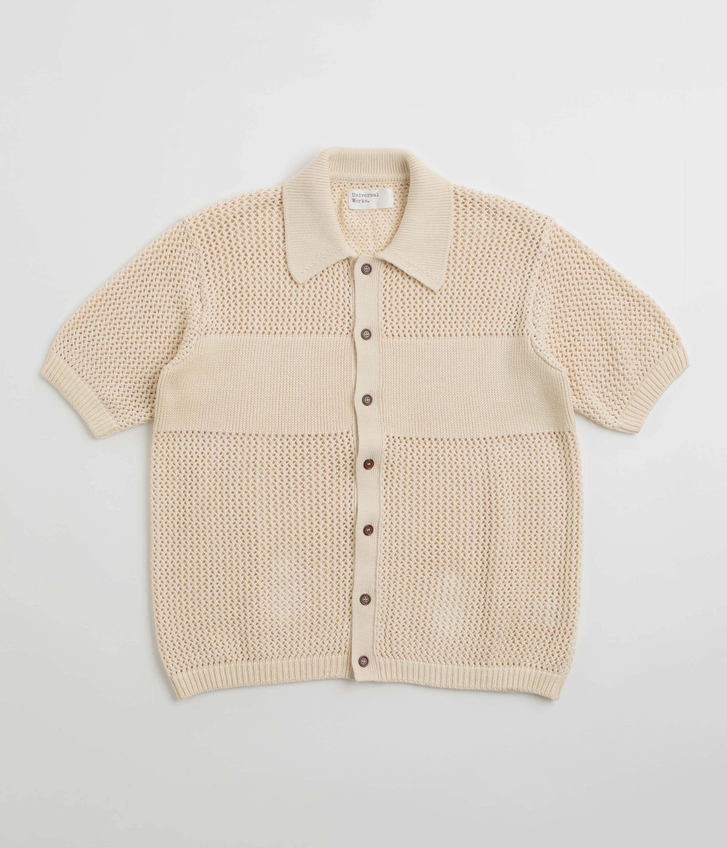 Holiday Style Tailored Style Universal Works Knit Short Sleeve Shirt - Ecru