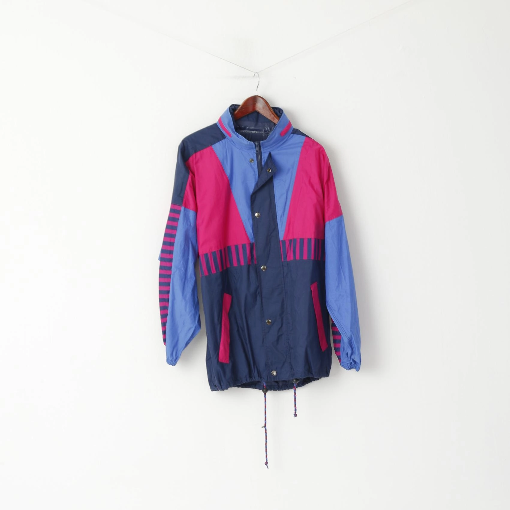 Regatta Men M Jacket Navy Purple Vintage Nylon Waterproof Outdoor Full Zipper Hooded Top Surfer