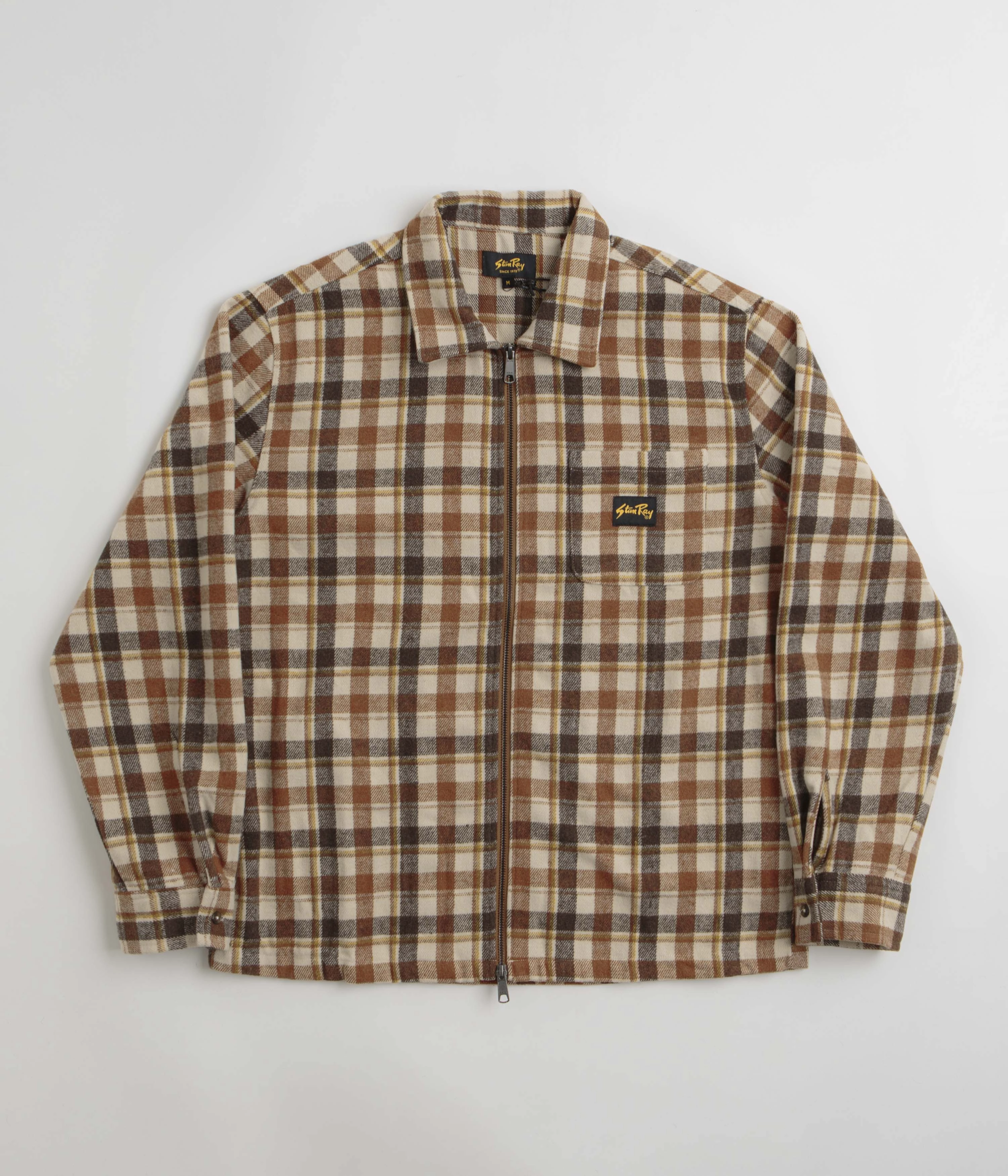 Boho chic Corporate Wear Stan Ray Zip Shirt - Tan Plaid