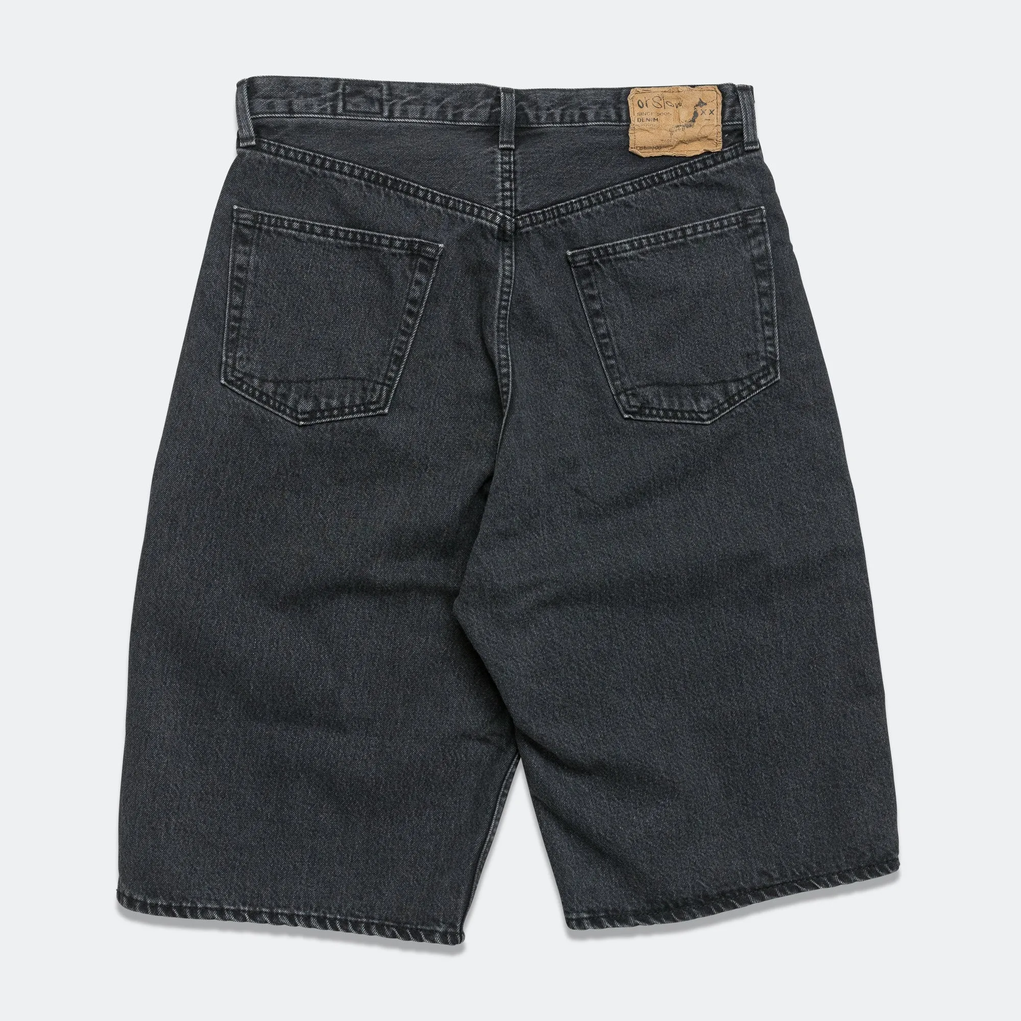 construction work Super Dad Fit Shorts - Black Denim Stone