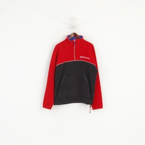 Superbike Men L Fleece Top Red Vintage SBK Zip Neck World Chempionship Sweatshirt Functional Style