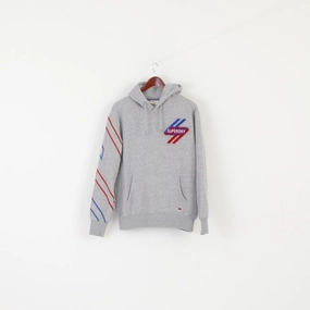 Home Wear Superdry Men L Sweatshirt Gray Cotton Vintage Logo Sportswear Hoooded Top