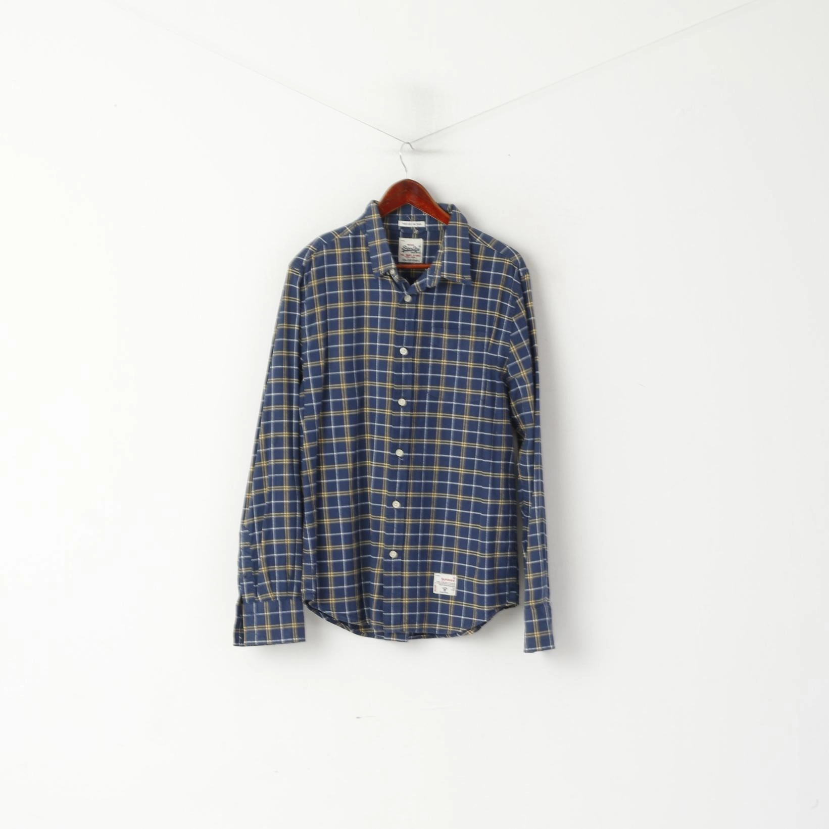 Lightweight Feel Superdry Men XXL (XL) Casual Shirt Navy Check Navy The Dry Oxford Long Sleeve Top