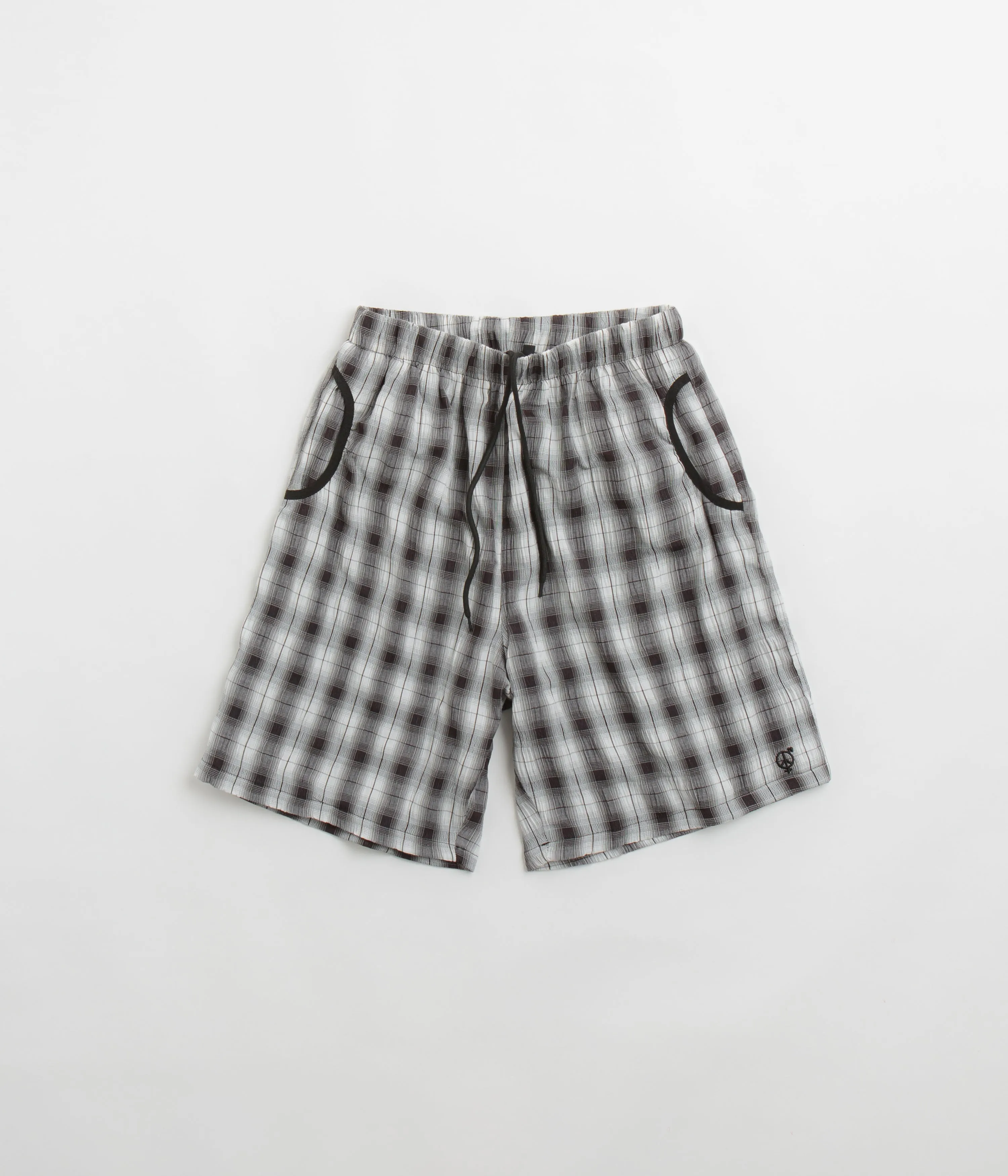 martial arts gear surfing attire Sexhippies Seersucker Plaid Shorts - Black / White