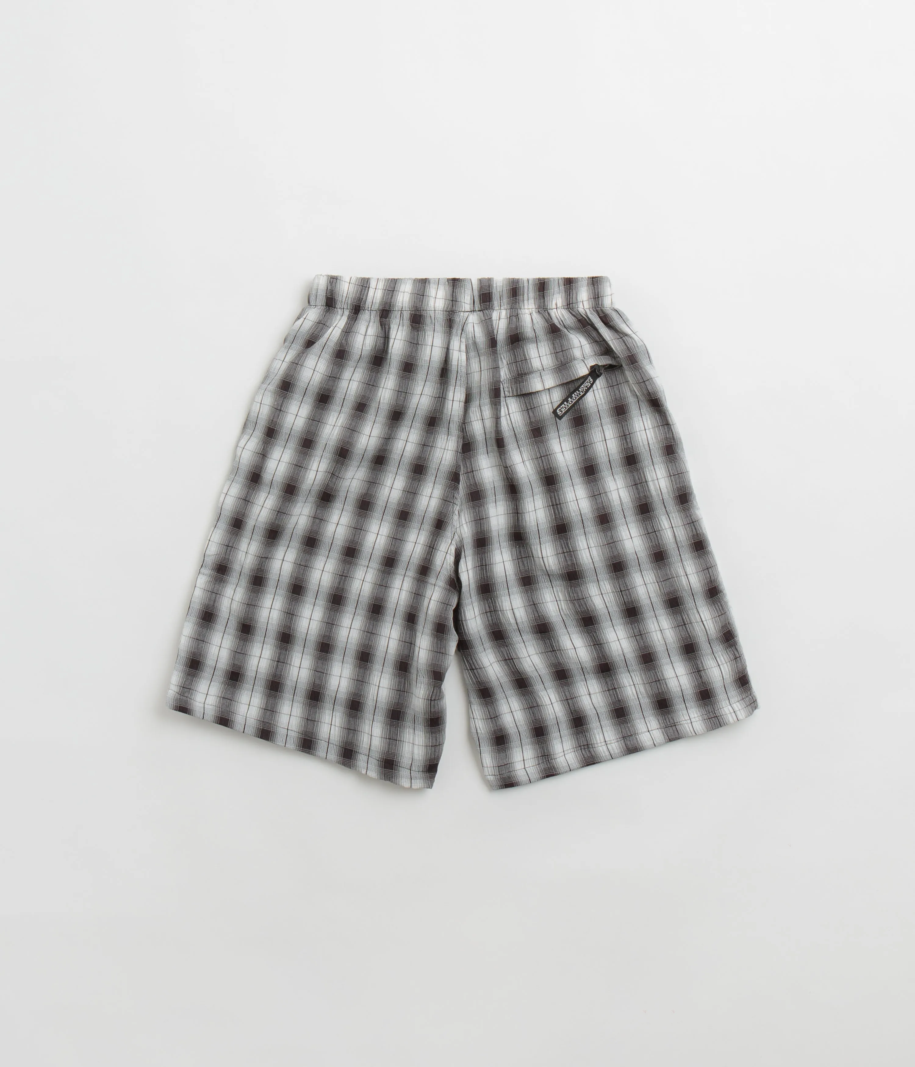 surfing gear Faux Leather Sexhippies Seersucker Plaid Shorts - Black / White