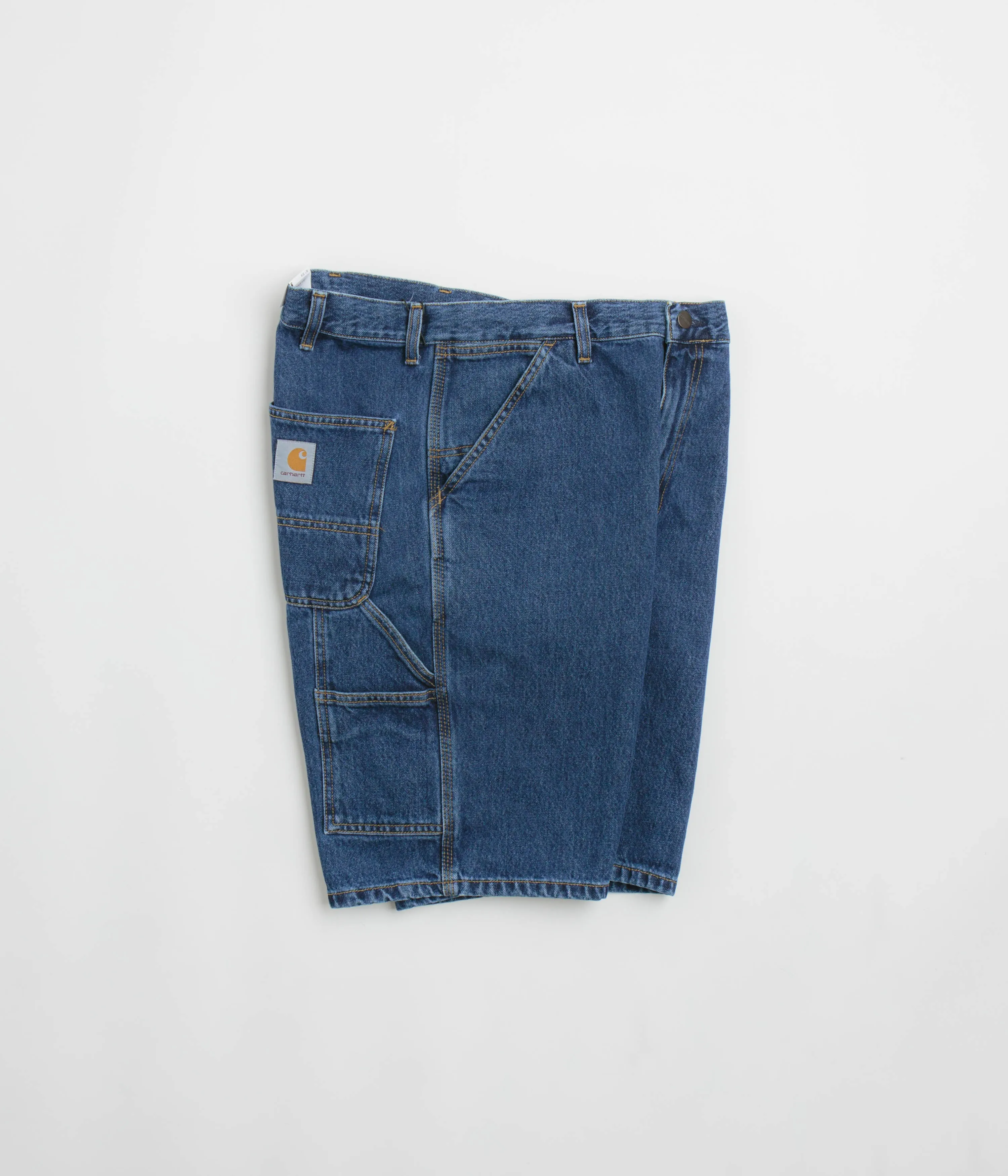 clean look Durable Waistband Carhartt Single Knee Shorts - Stone Washed Blue