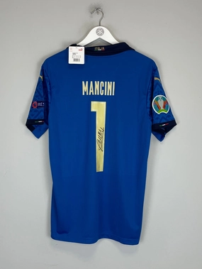 Compression Fit Engineering Reinforced Shoulders 2020/21 ITALY MANCINI #1 *SIGNED* BNWT HOME SHIRT (L) PUMA
