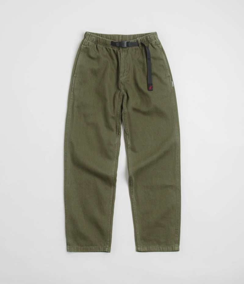 Gramicci Hemp G Pants - Olive Flexible Knee Panels Fit For Movement