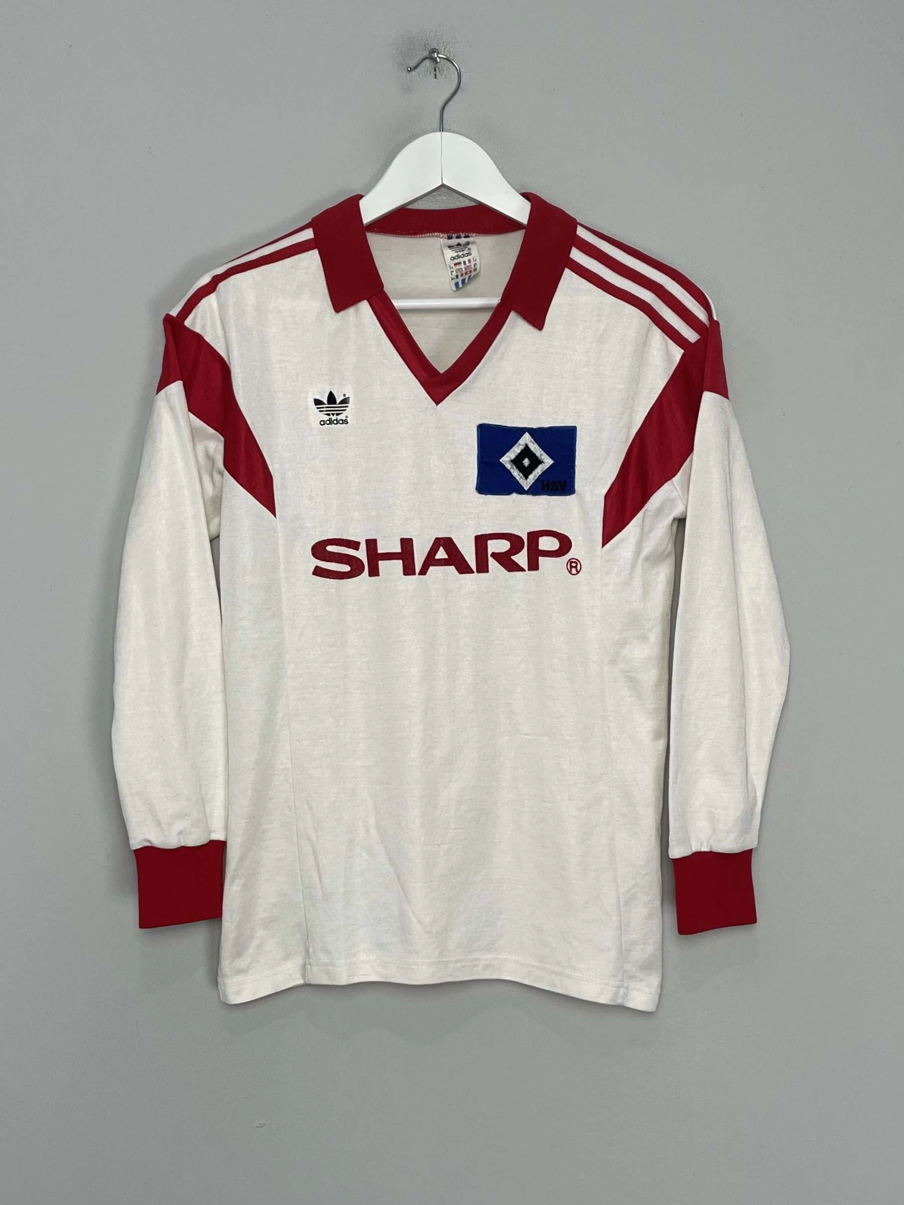 Athletic Outfit High Visibility Trim 1987/88 HAMBURG #3 L/S HOME SHIRT (S) ADIDAS