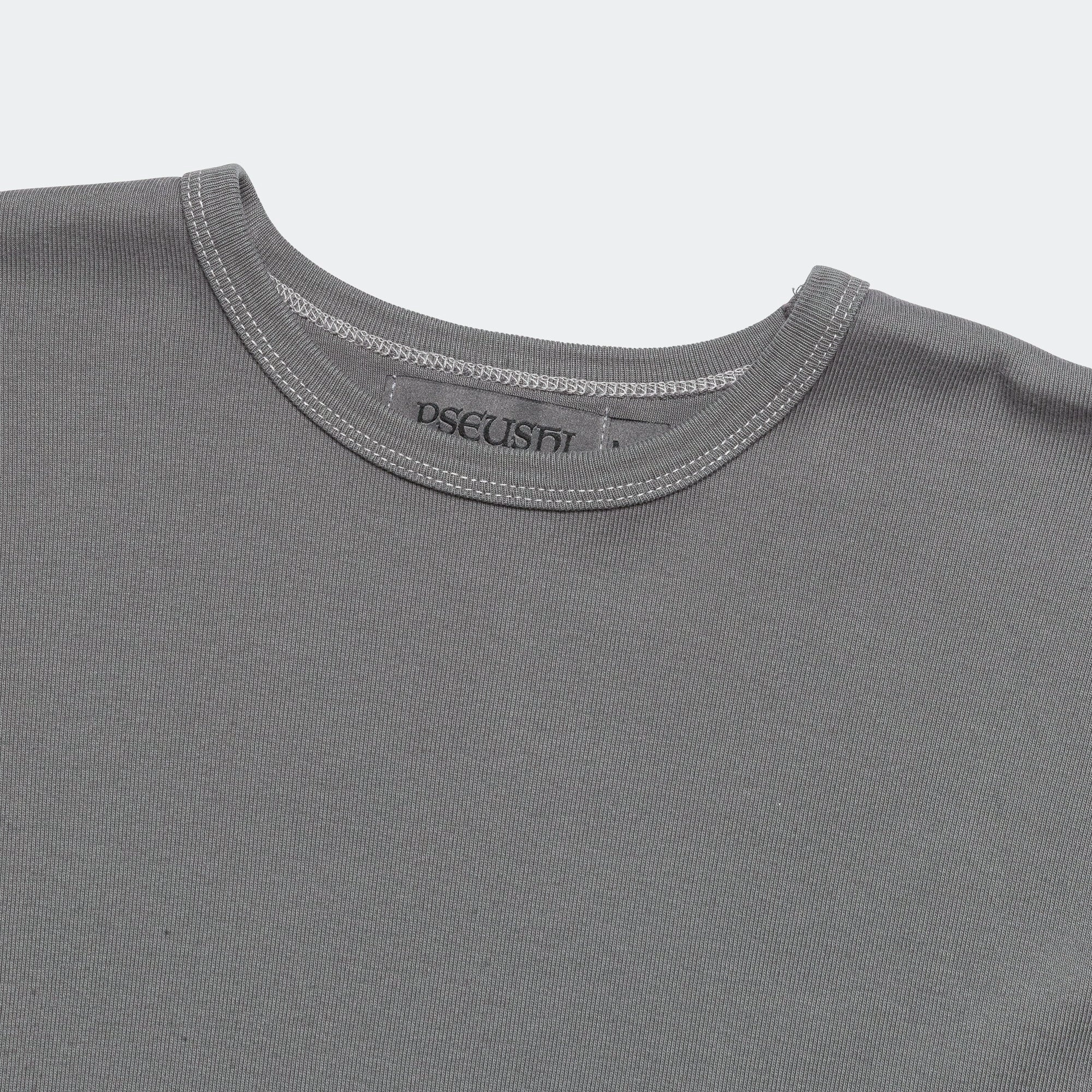 Heavy Rib Knit Long Sleeve Tee - Grey Weekend Wardrobe BreathableMeshLining