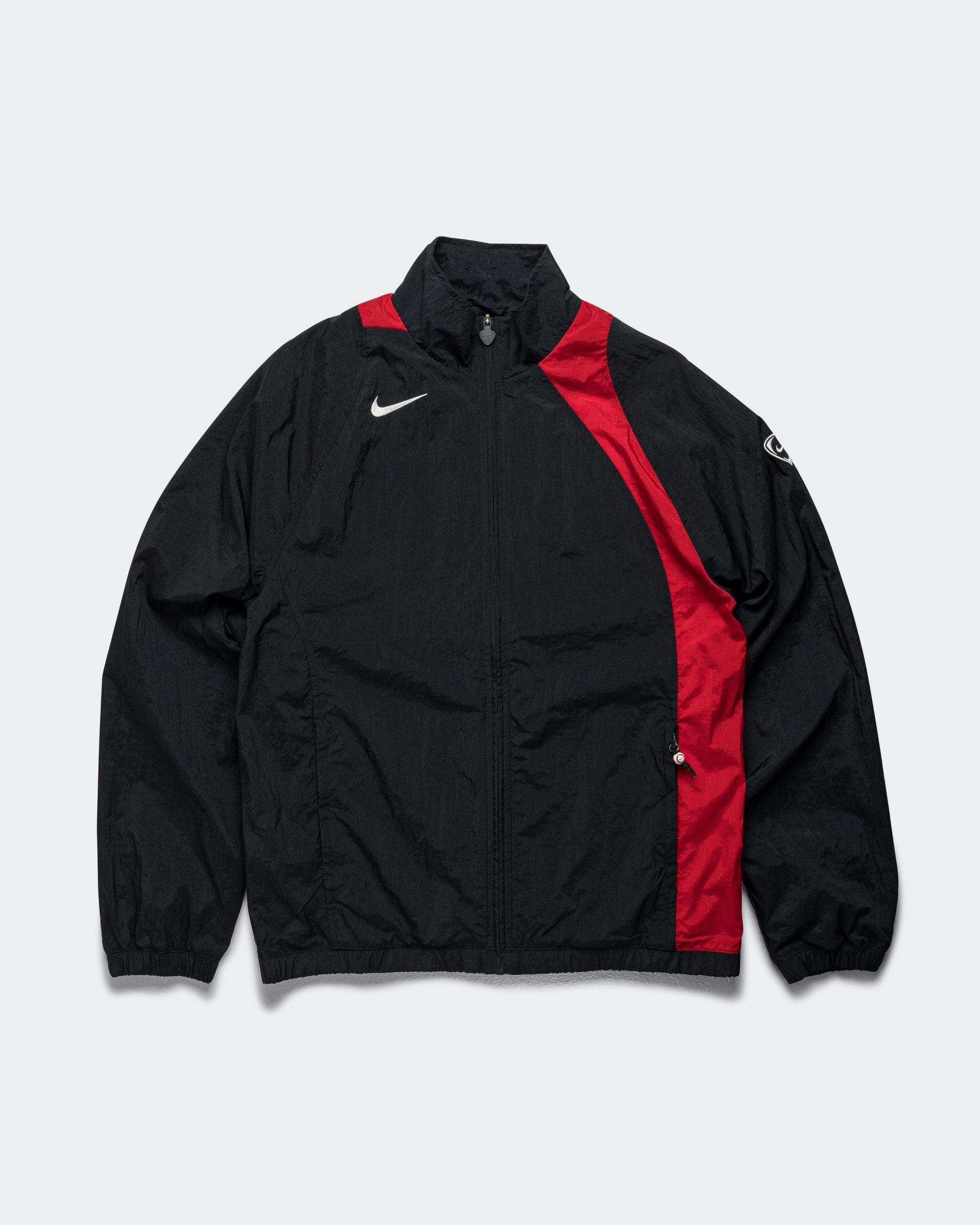 Bright Color T90 Water Repellent Track Jacket - Black/Gym-Red