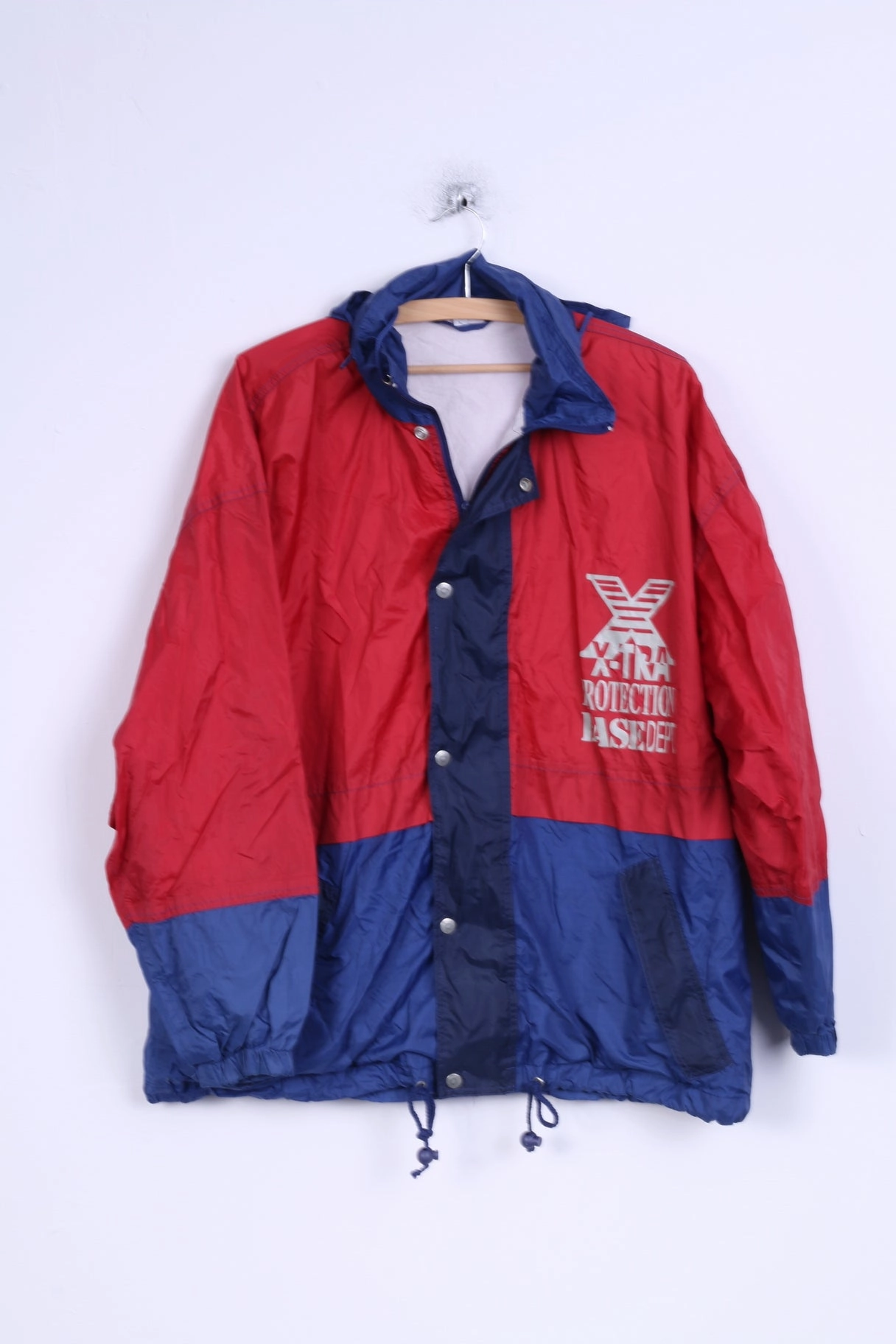 Protection Base Mens L Jacket Red Nylon Waterproof Hidden Hood Sport Top Light Function Seasonal Function