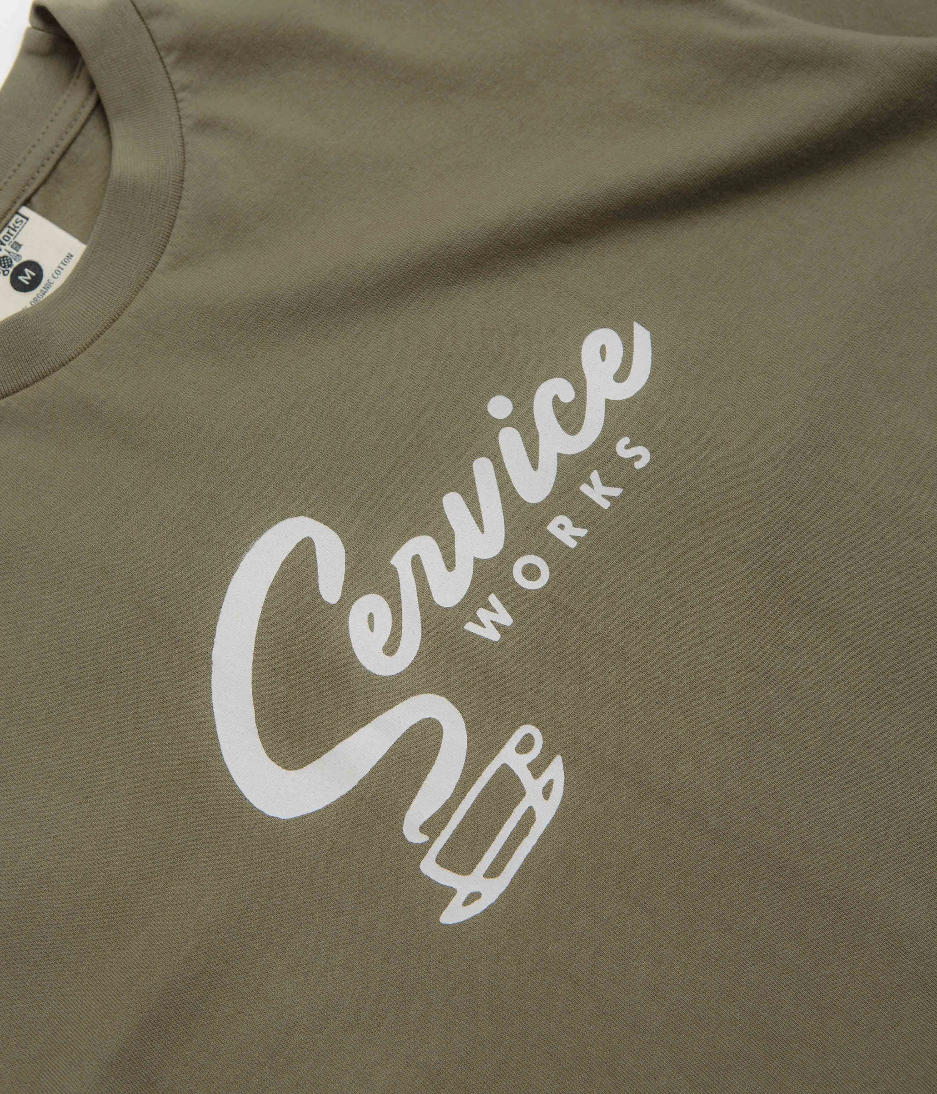 Service Works Espresso T-Shirt - Olive Relaxed Everyday Wear