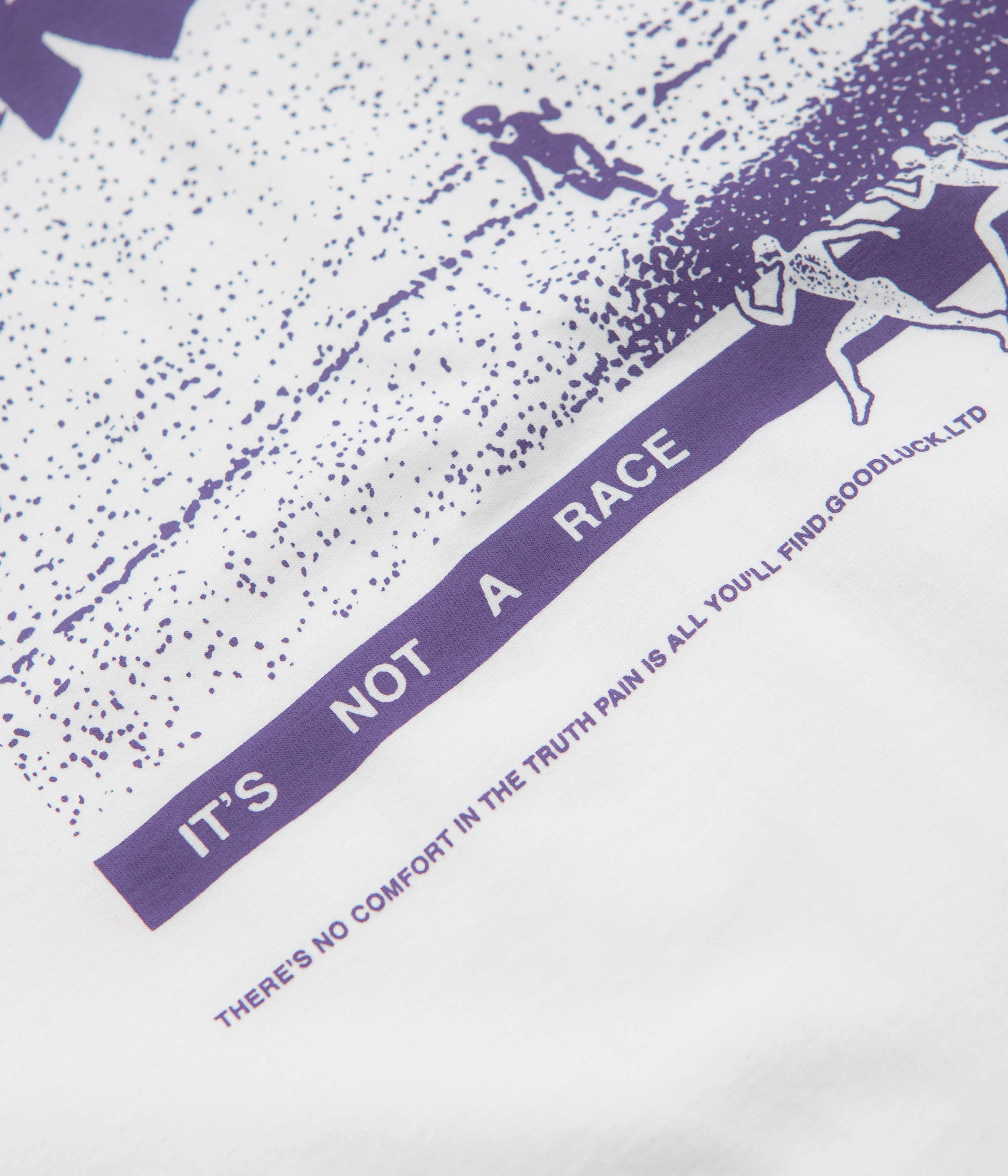 Comfortable Shape Garden Not A Race T-Shirt - White / Purple
