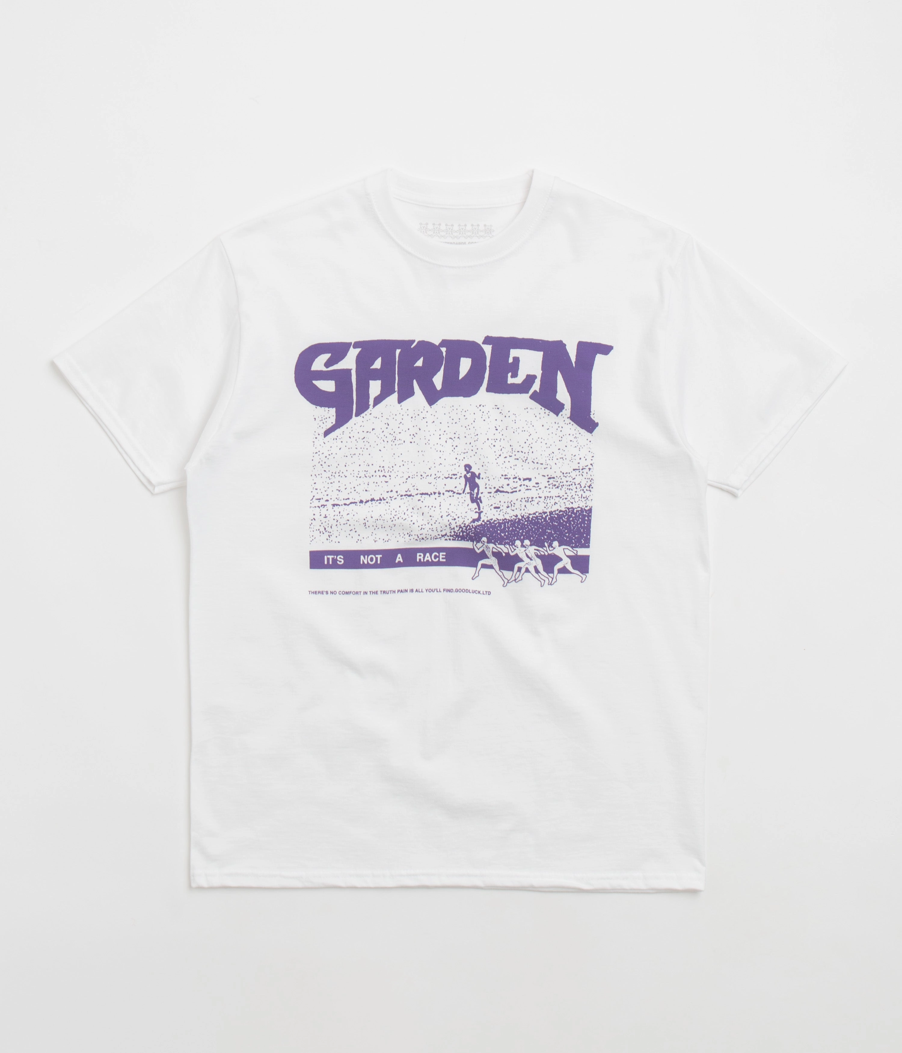 Garden Not A Race T-Shirt - White / Purple Teenager fashion City Look