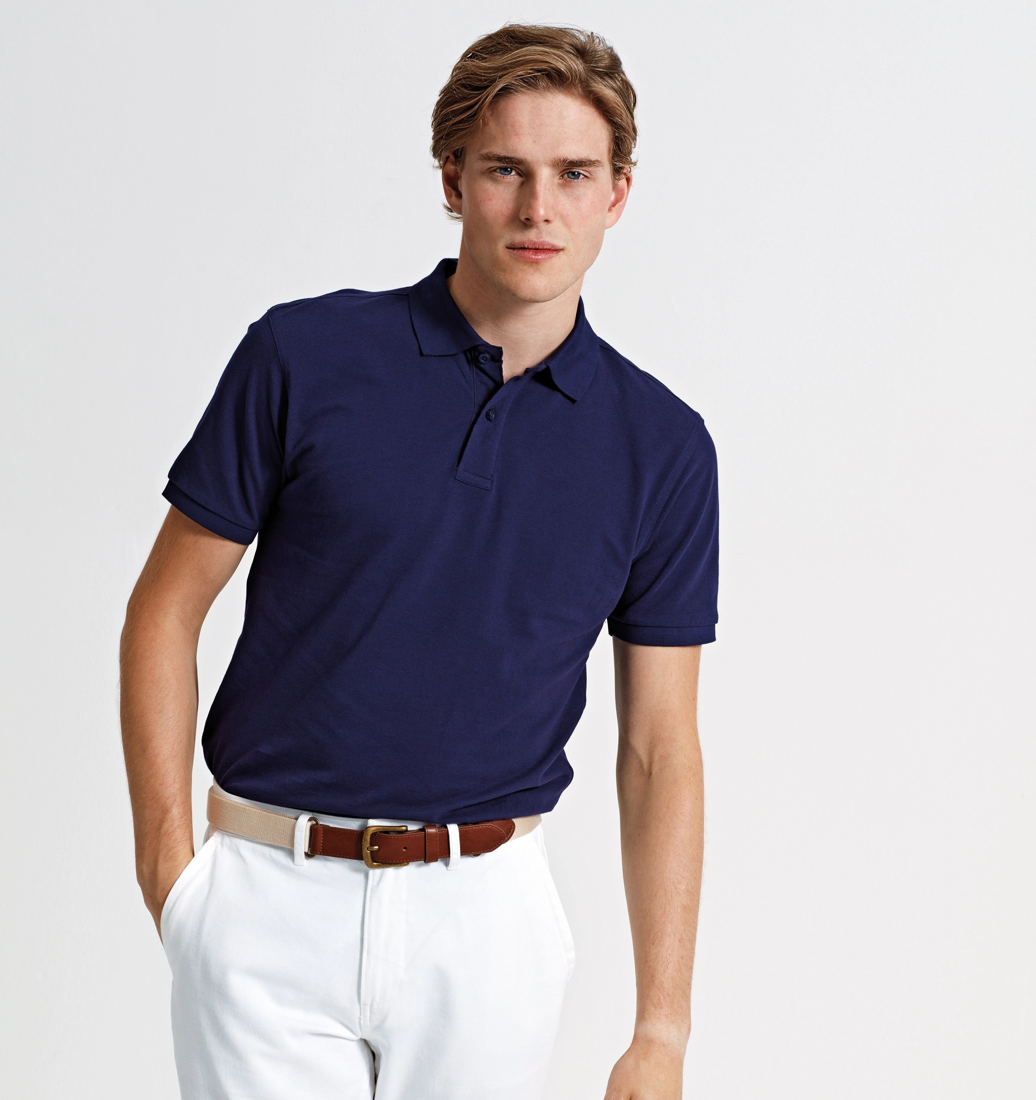 Simple Comfort Chic Layer Men's Polo | BLACK