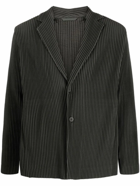 Option Effort Tailored Pleated Blazer - Ebony Khaki