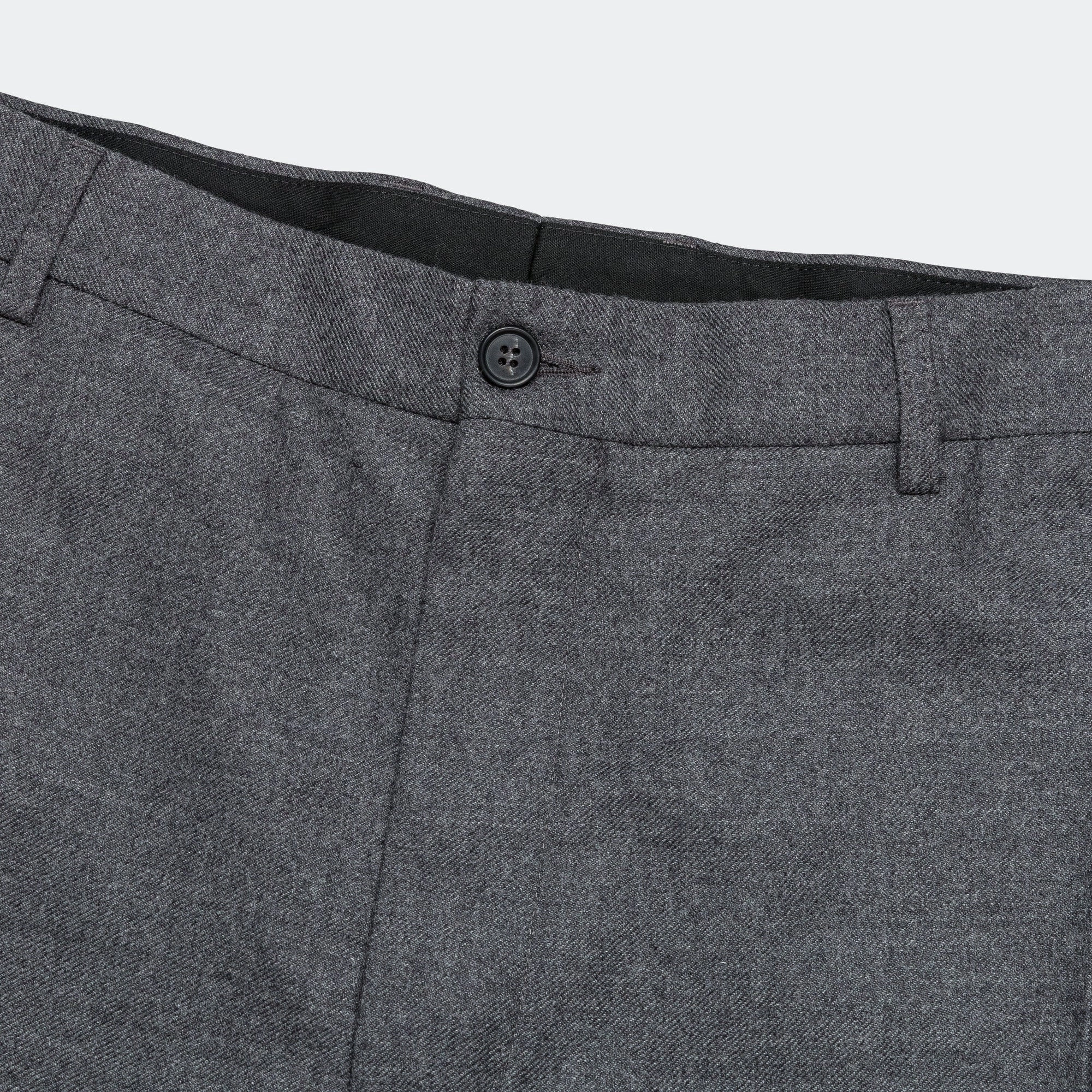Tailored Wool Trousers - Dark Grey Melange Seasonal Basic Relaxed Fit