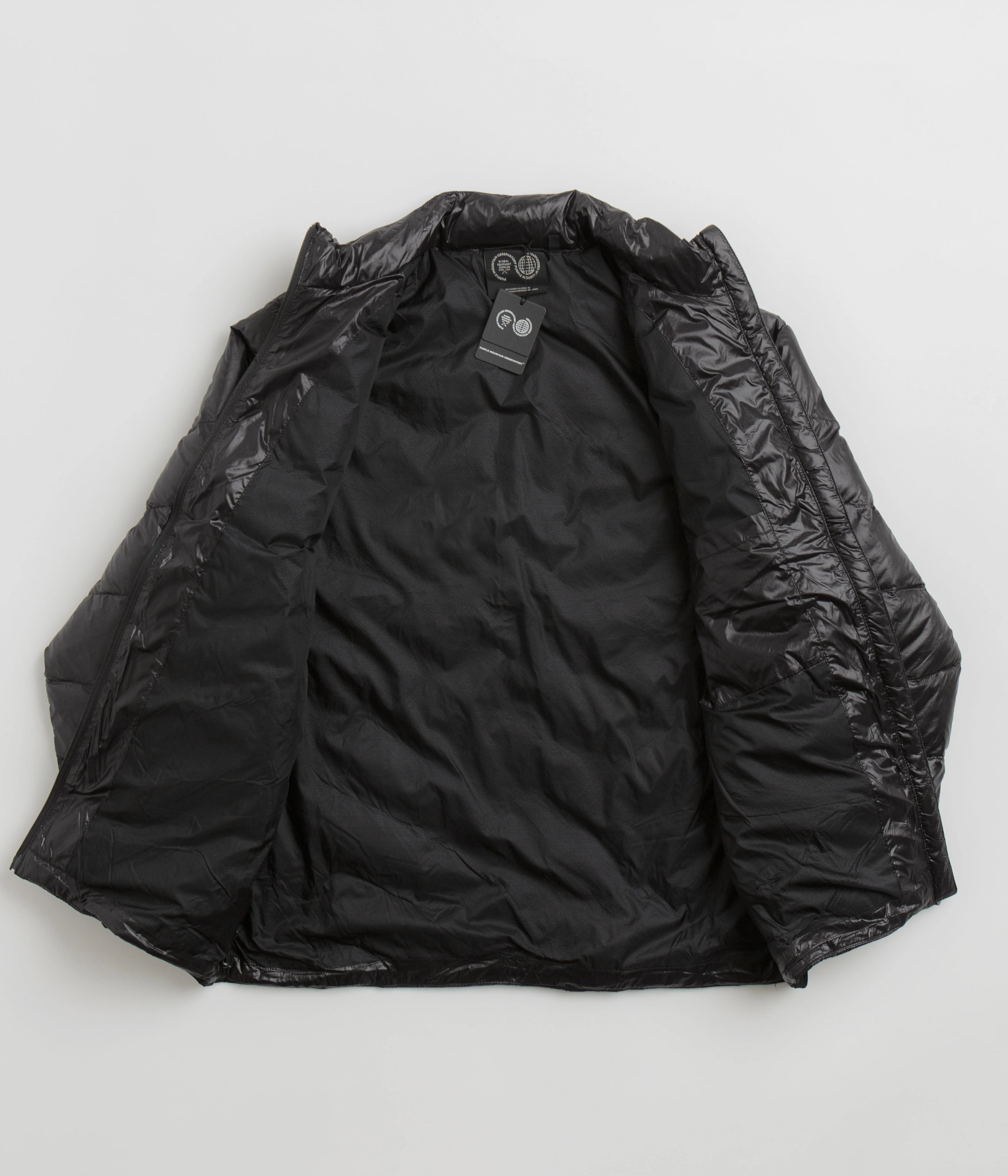 Purple Mountain Observatory Waves Light Puffer Jacket - Black Rugged Comfort Relax