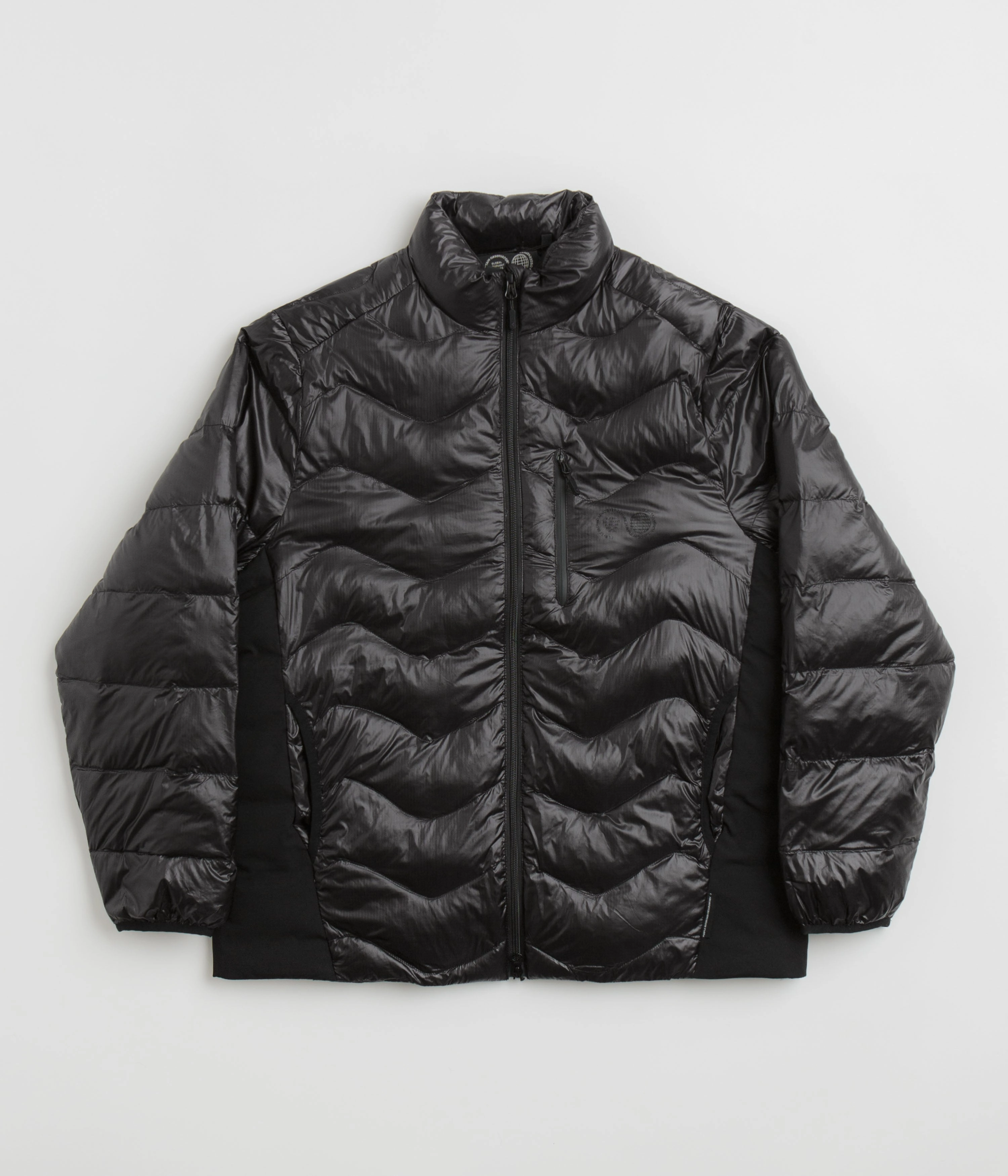 Travel Fashion Disseminate Purple Mountain Observatory Waves Light Puffer Jacket - Black