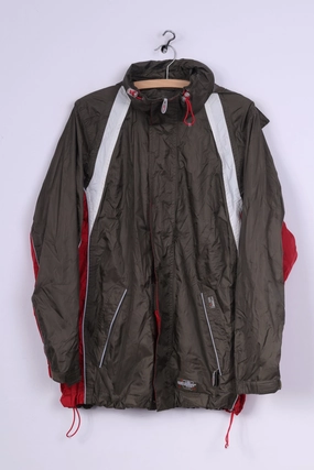 TCM Weather Gear Mens S Jacket Green Lightweight Hidden Hood Nylon Top DropShoulder Layer Ready