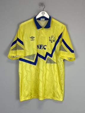 1990/92 EVERTON AWAY SHIRT (L) UMBRO Zero Distraction Tagging Odor Resistant Fabric