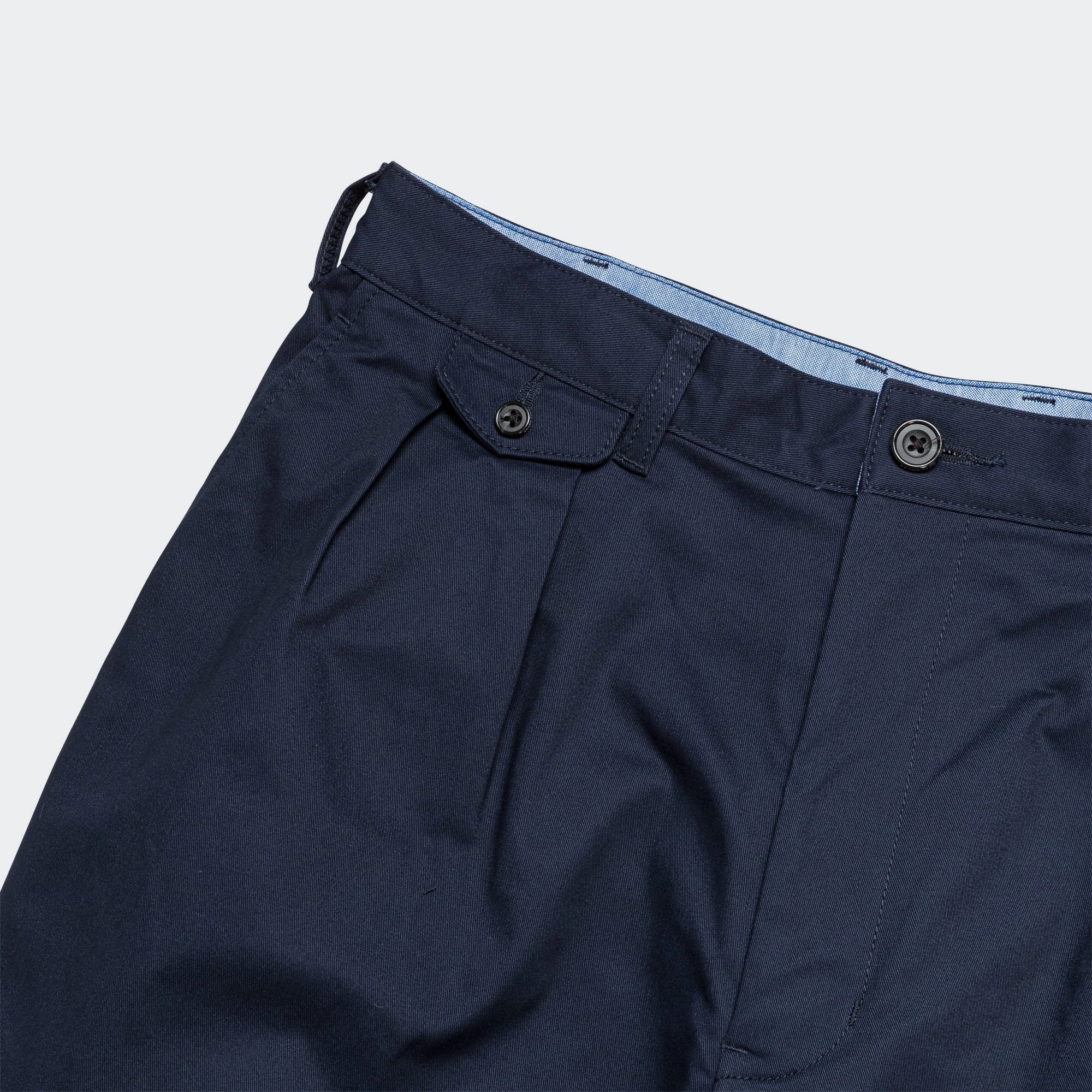 2 Pleats Trousers Twill - Navy StretchFabric