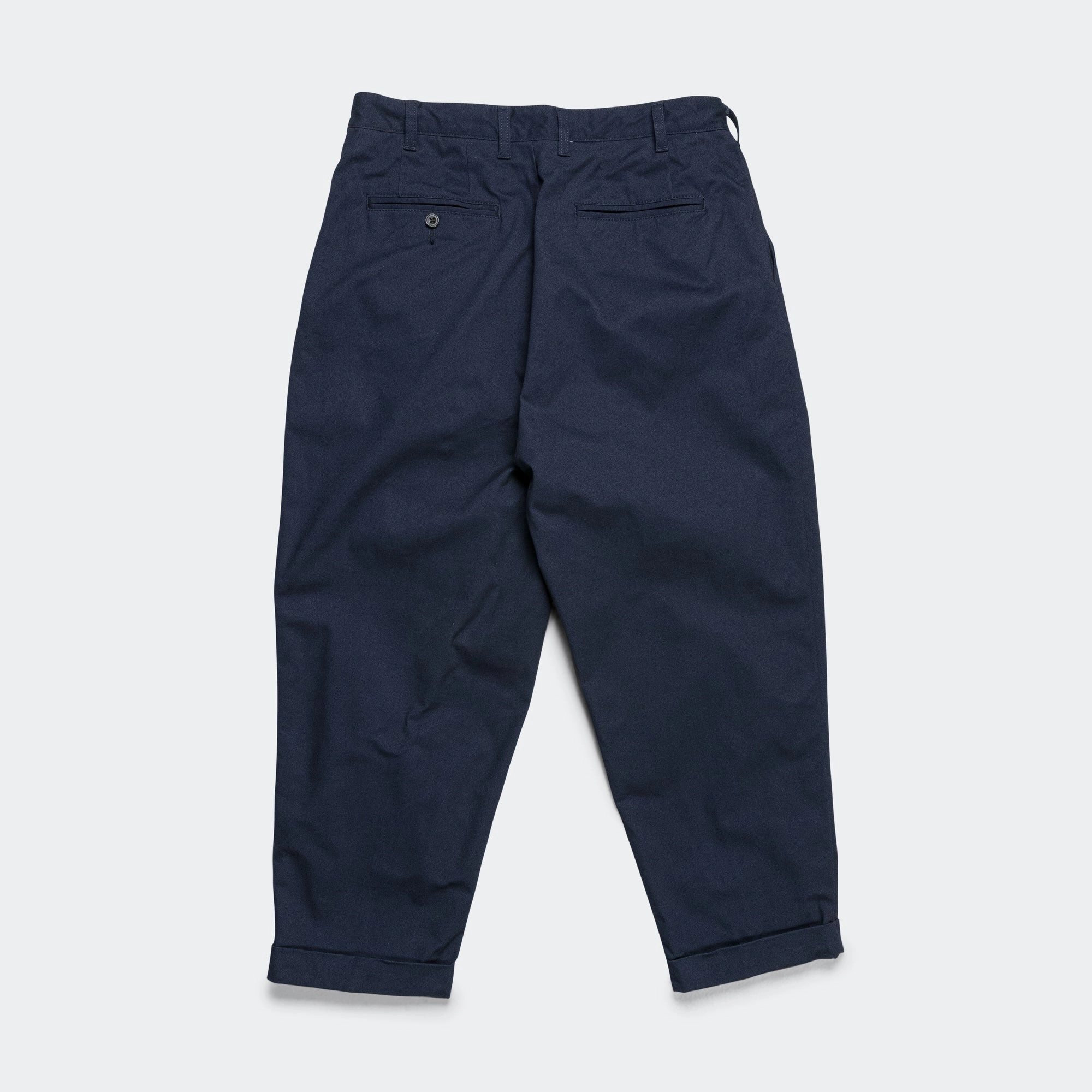 2 Pleats Trousers Twill - Navy Breathable back panel Ultra Soft